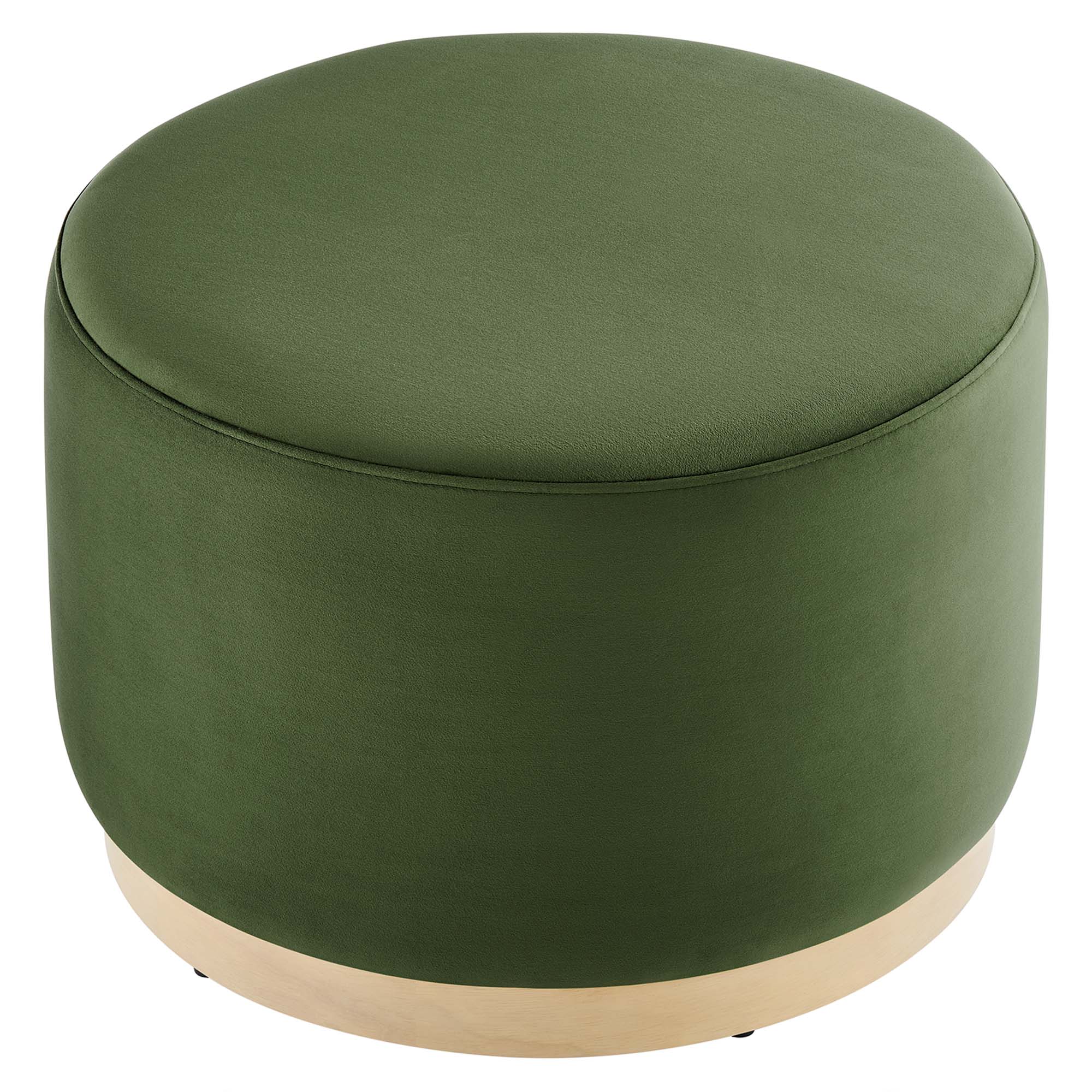 Tilden Large 23" Round Performance Velvet Upholstered Ottoman - Image 21