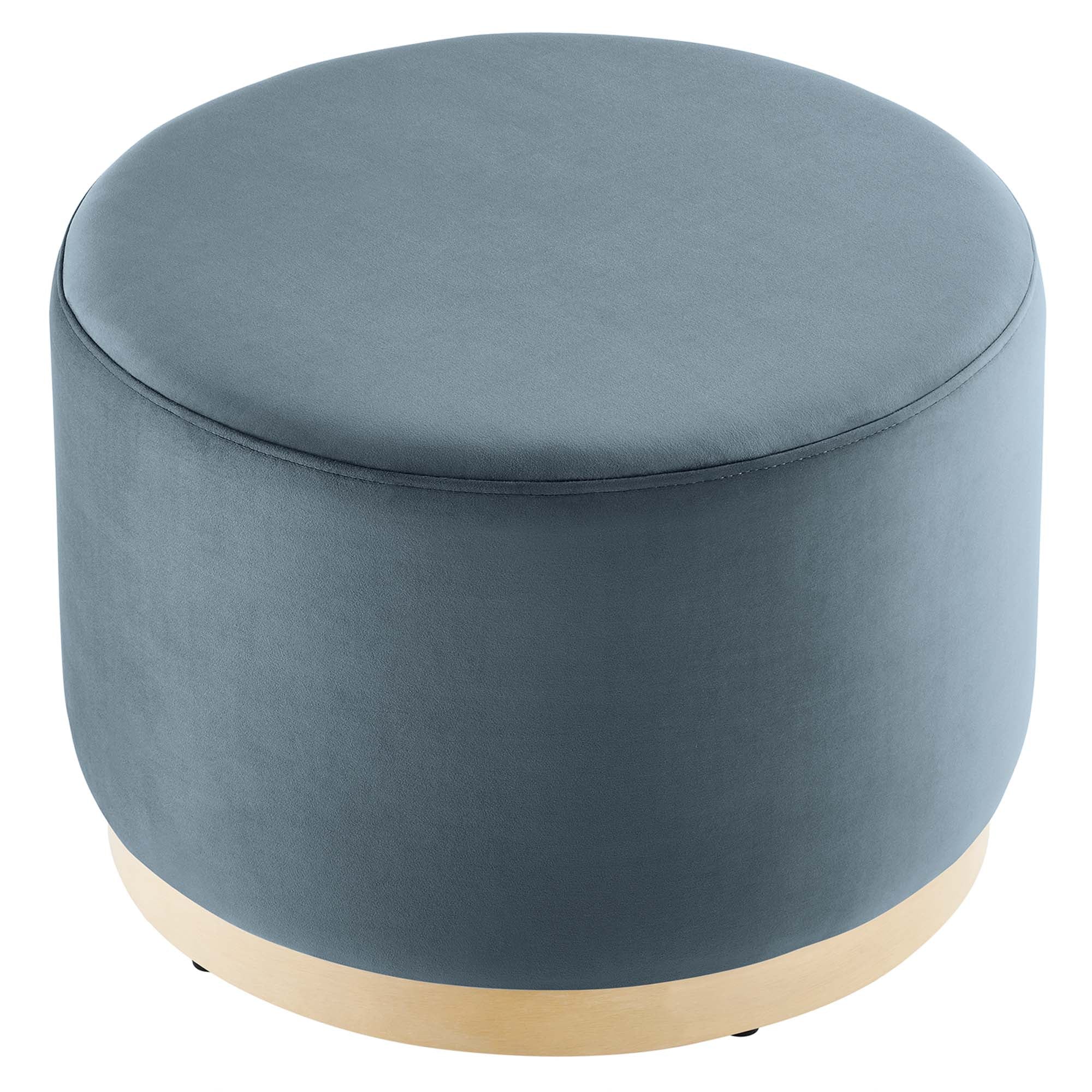 Tilden Large 23" Round Performance Velvet Upholstered Ottoman - Image 22