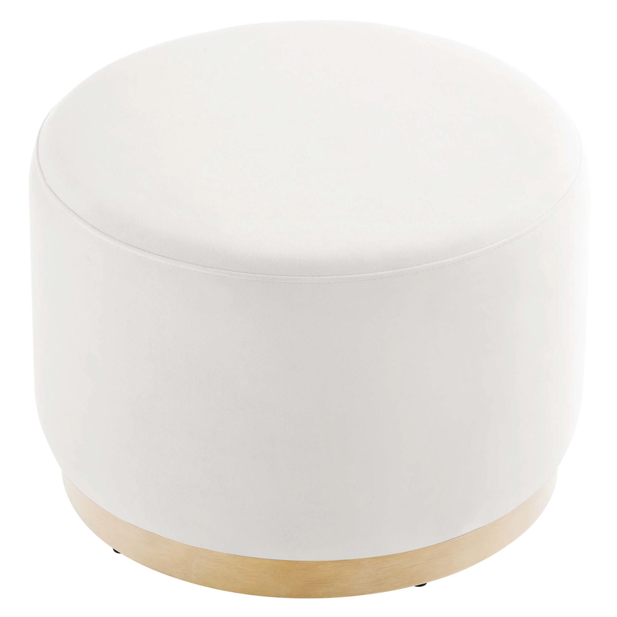 Tilden Large 23" Round Performance Velvet Upholstered Ottoman - Image 23