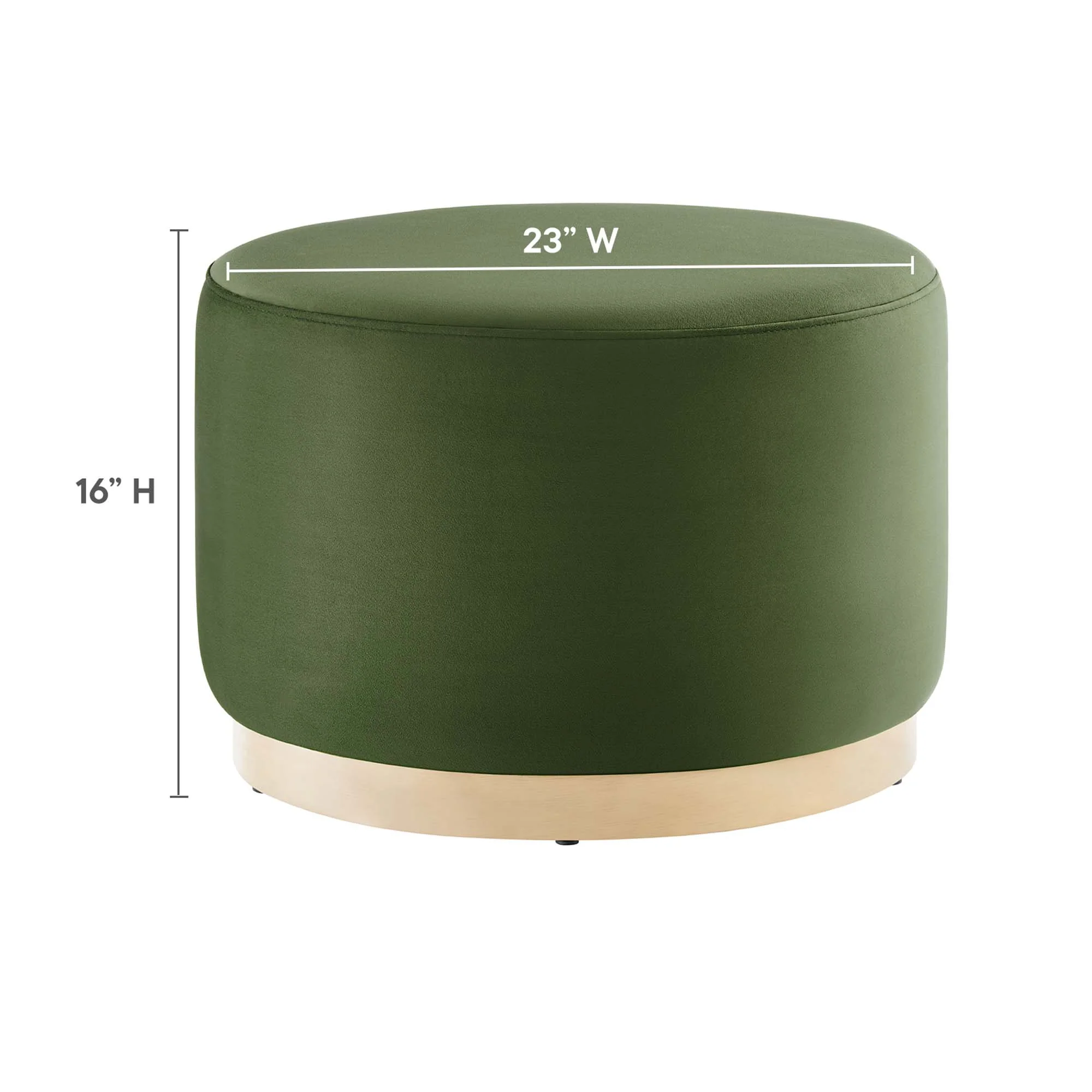 Tilden Large 23" Round Performance Velvet Upholstered Ottoman - Image 25