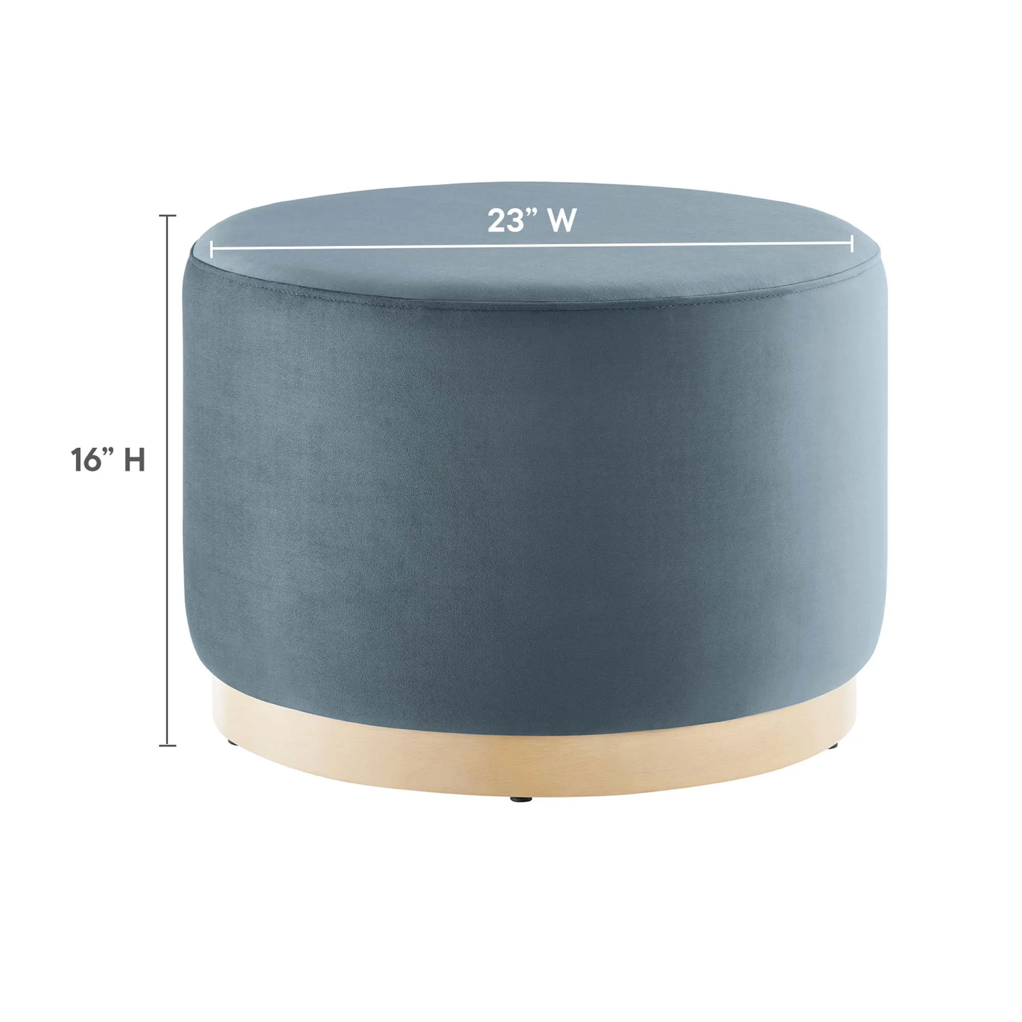 Tilden Large 23" Round Performance Velvet Upholstered Ottoman - Image 26