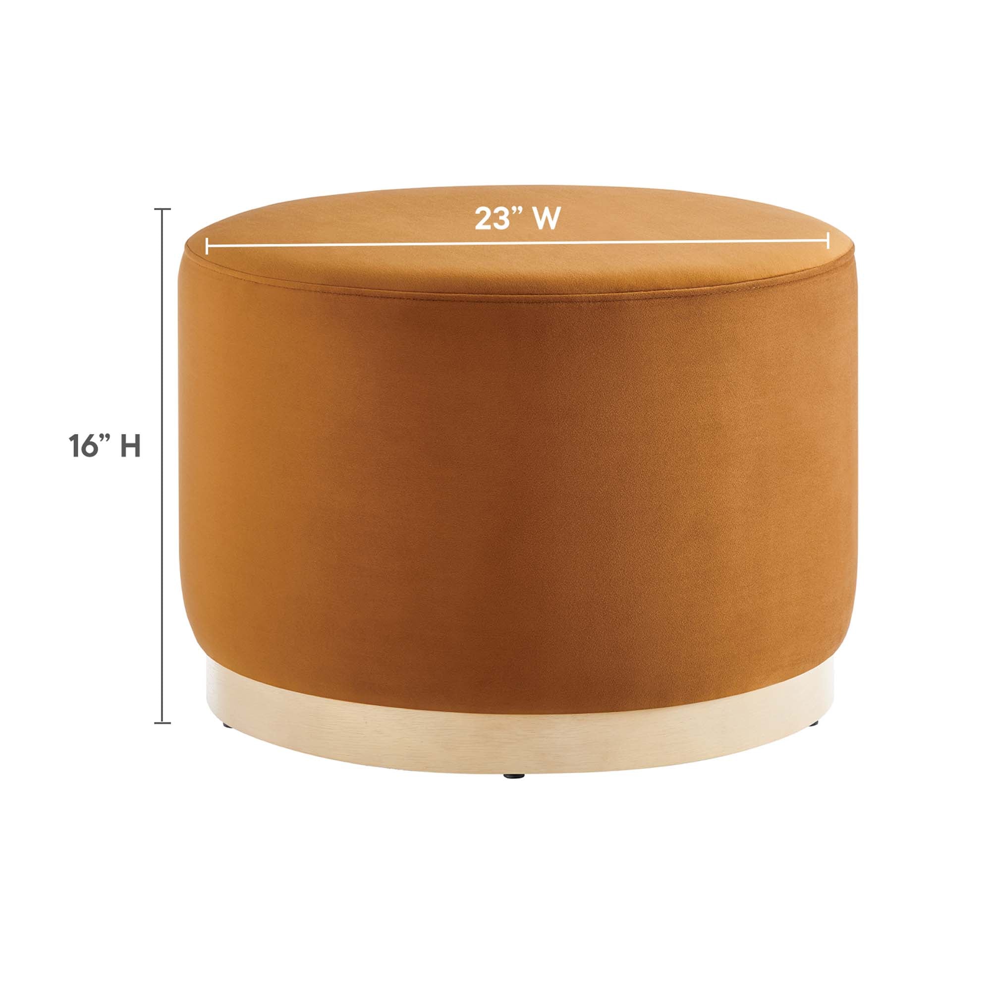 Tilden Large 23" Round Performance Velvet Upholstered Ottoman - Image 28