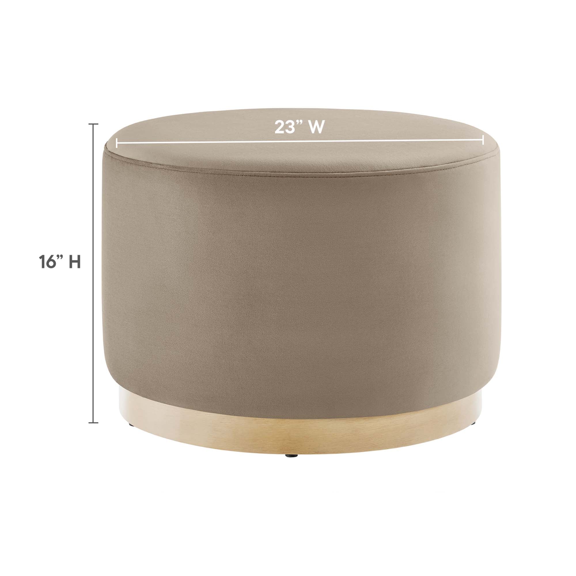 Tilden Large 23" Round Performance Velvet Upholstered Ottoman - Image 3
