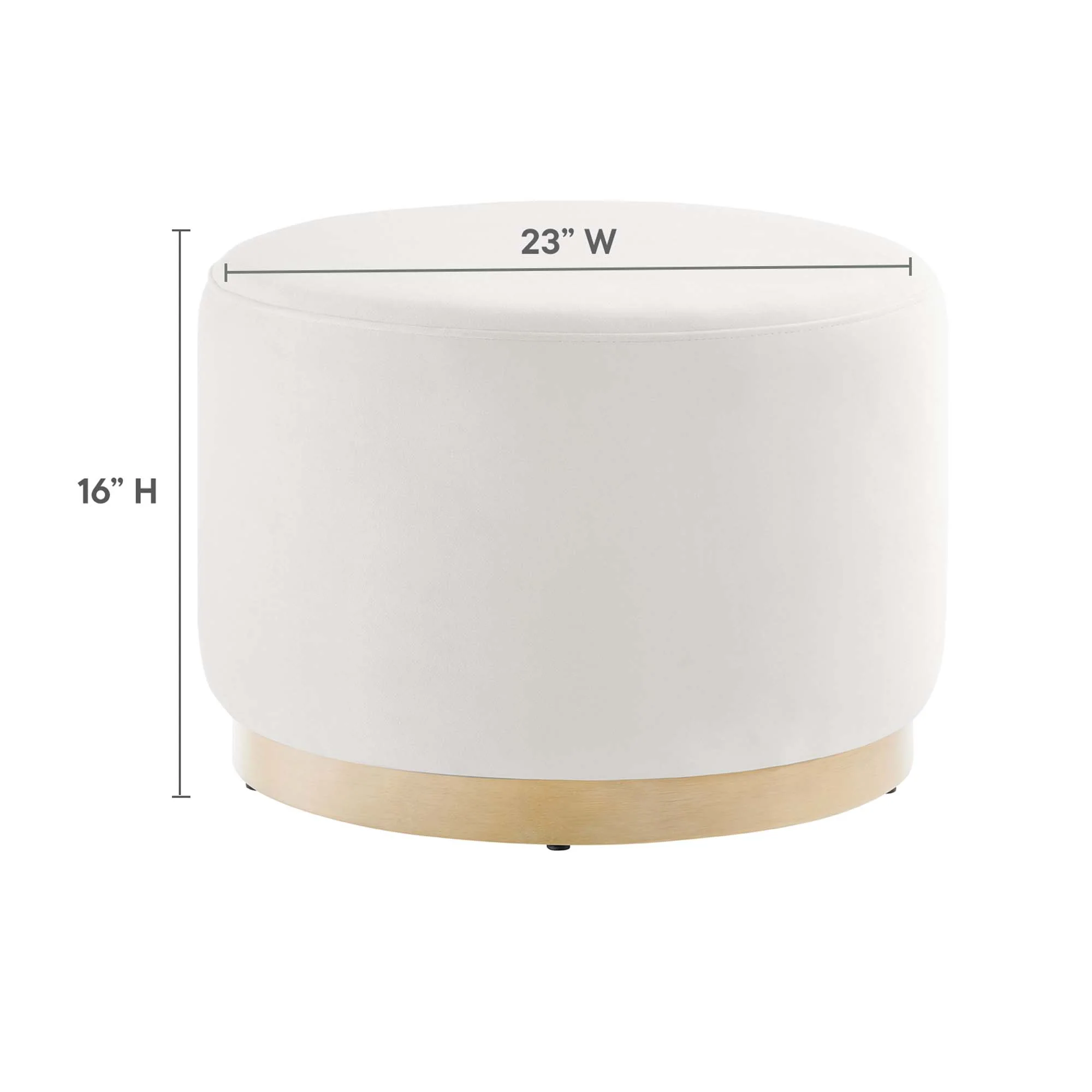 Tilden Large 23" Round Performance Velvet Upholstered Ottoman - Image 31
