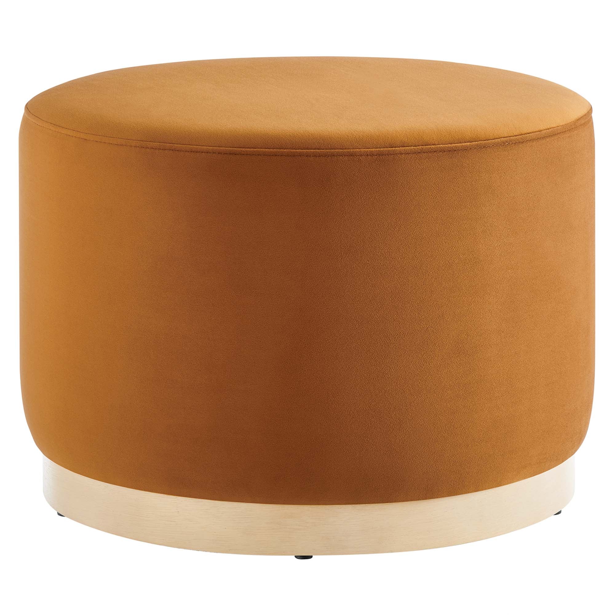 Tilden Large 23" Round Performance Velvet Upholstered Ottoman - Image 32