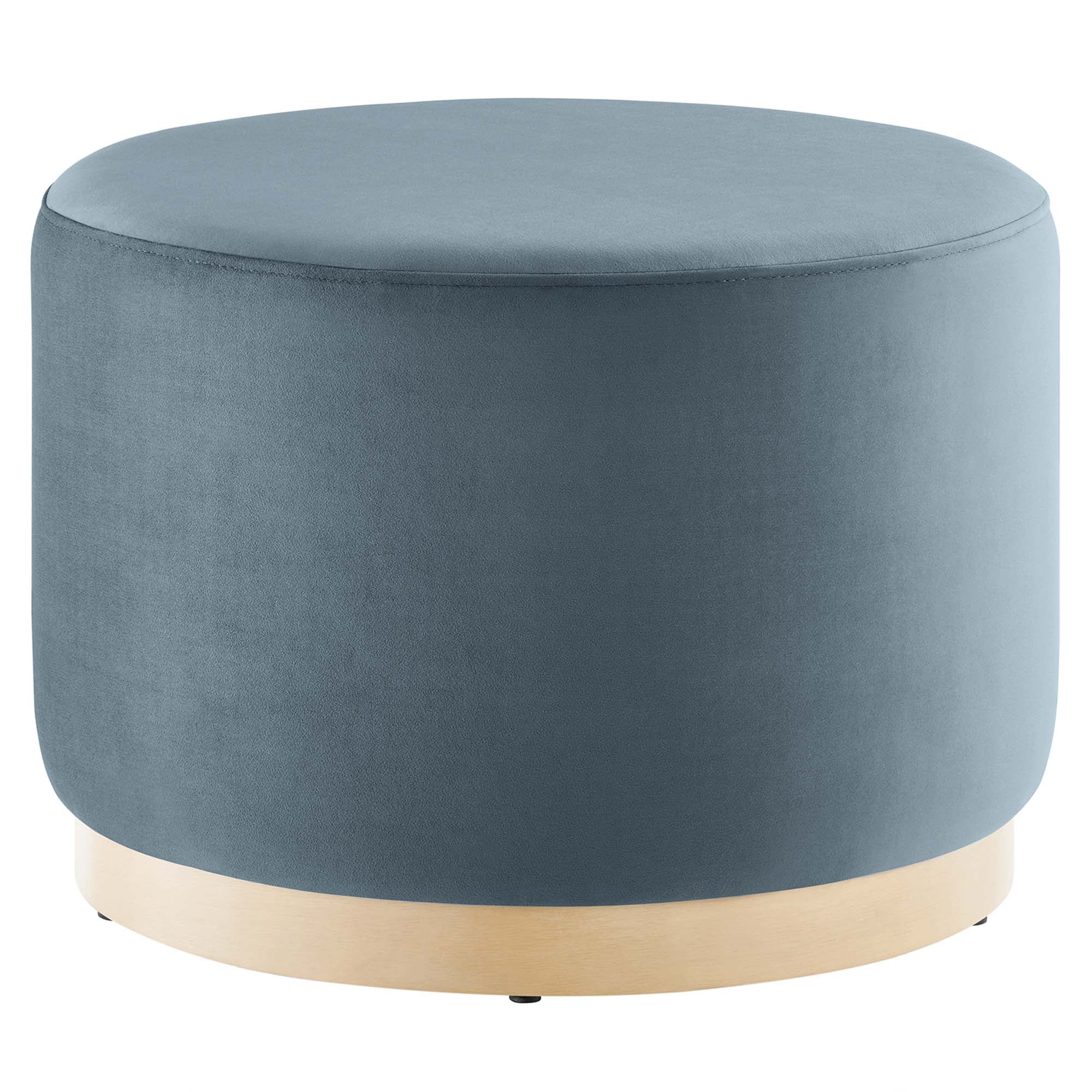 Tilden Large 23" Round Performance Velvet Upholstered Ottoman - Image 34