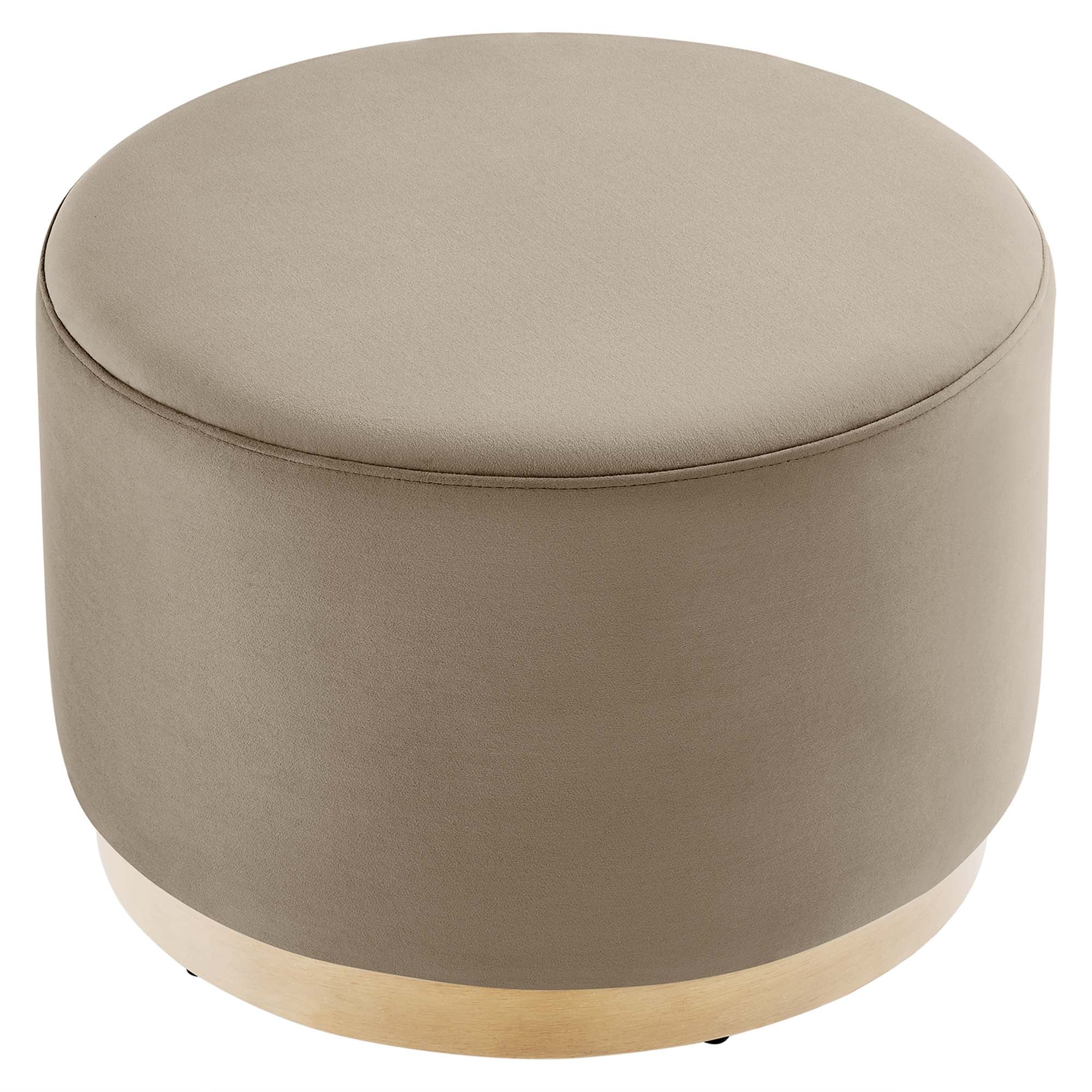Tilden Large 23" Round Performance Velvet Upholstered Ottoman - Image 4