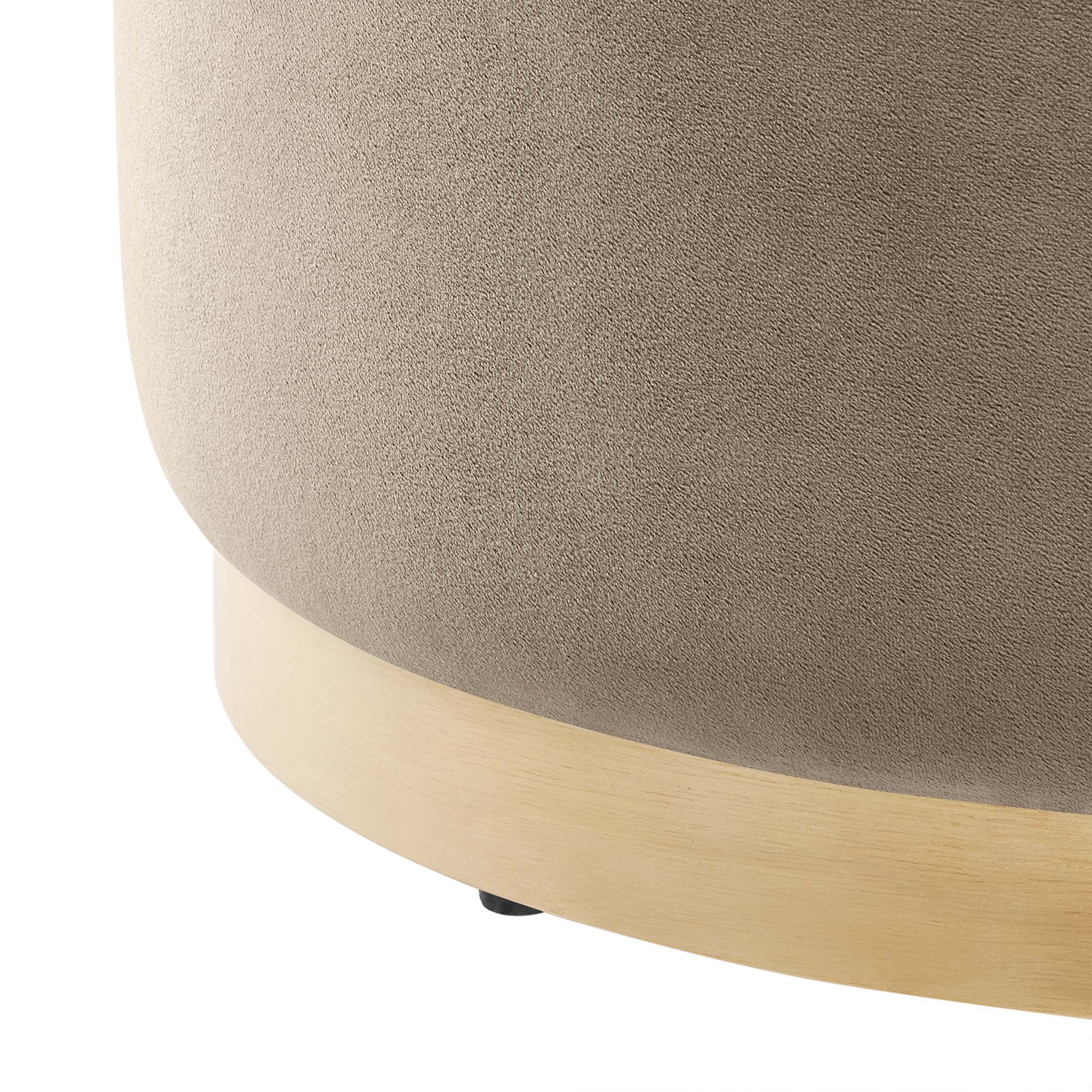 Tilden Large 23" Round Performance Velvet Upholstered Ottoman - Image 5