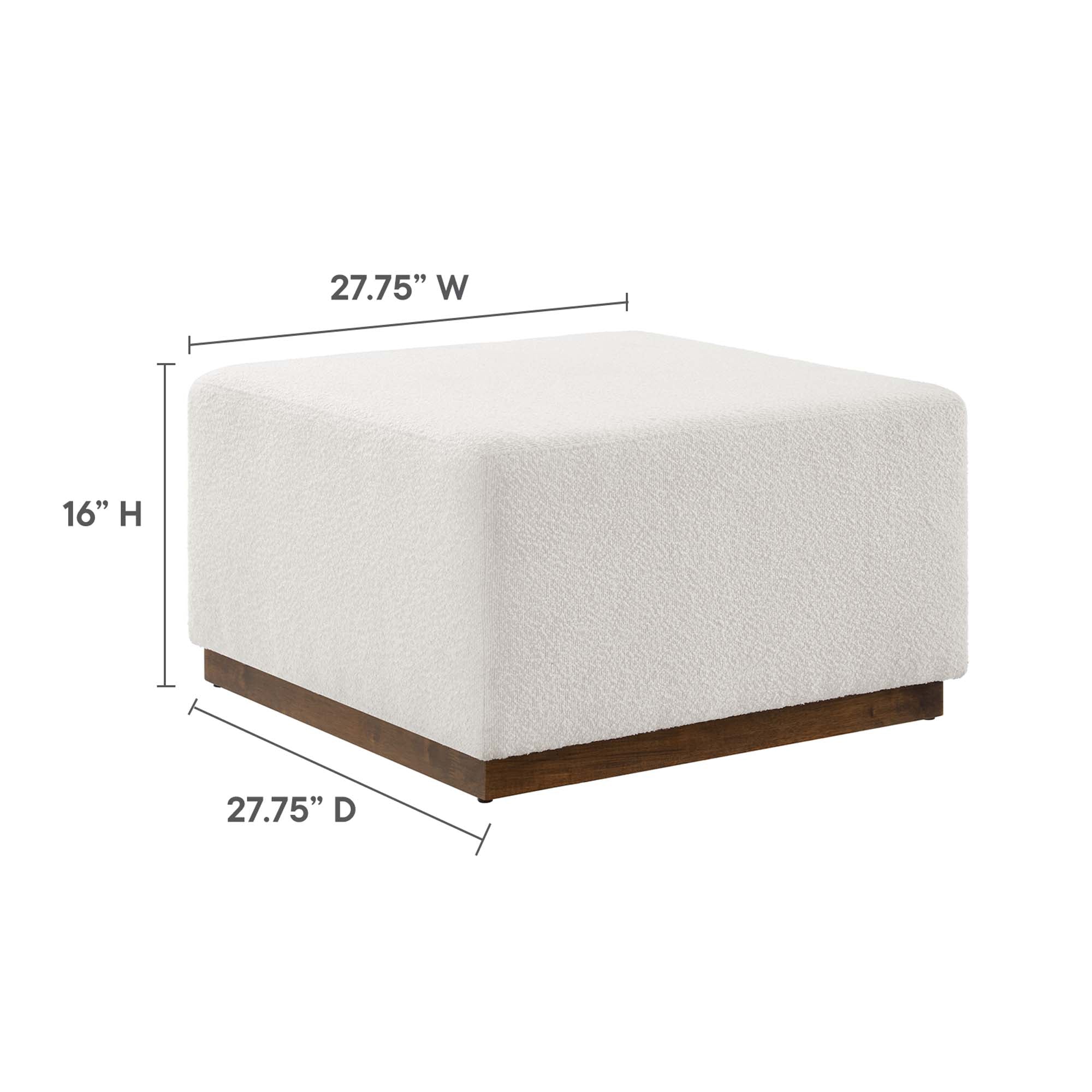 Tilden Large 28" Square Boucle Upholstered Ottoman by Modway - Image 2