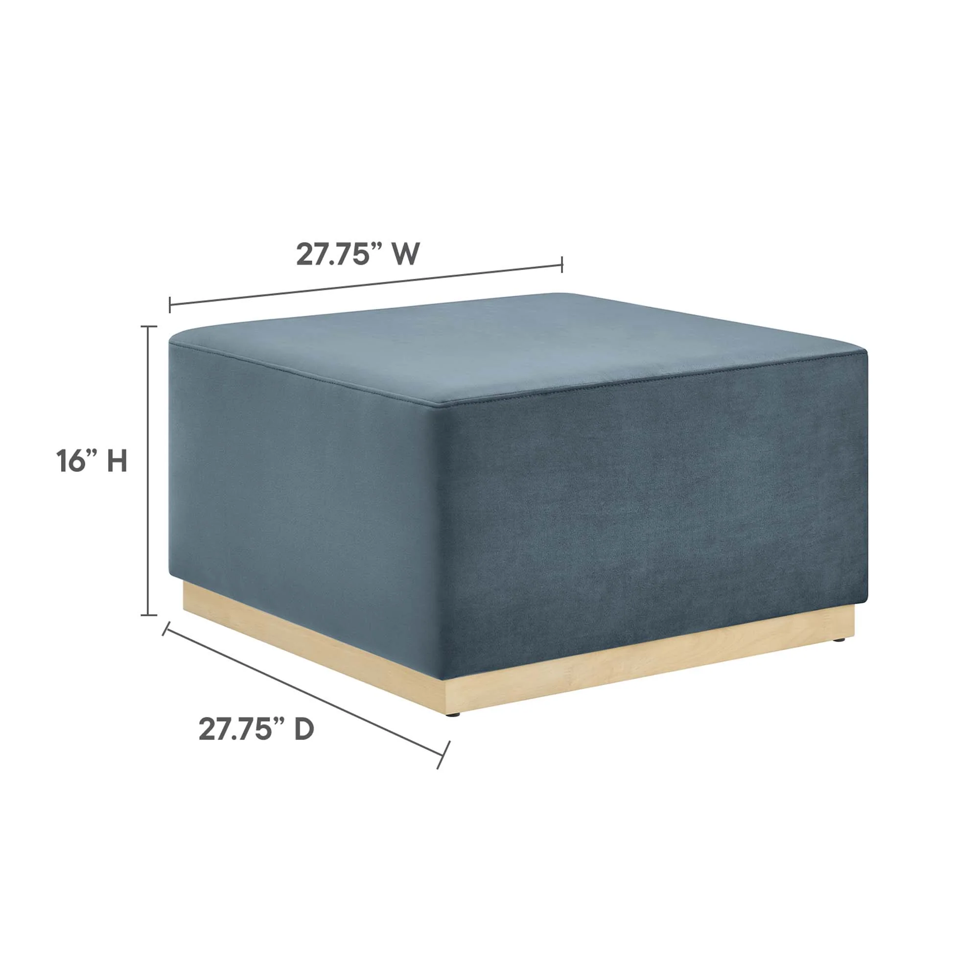 Tilden Large 28" Square Performance Velvet Upholstered Ottoman - Image 24
