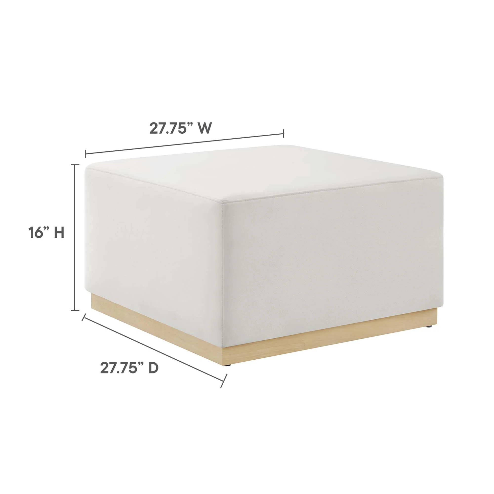 Tilden Large 28" Square Performance Velvet Upholstered Ottoman - Image 25