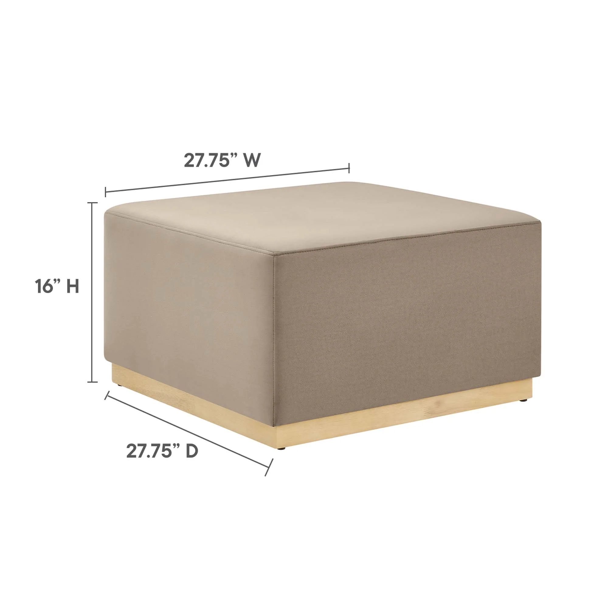 Tilden Large 28" Square Performance Velvet Upholstered Ottoman - Image 26