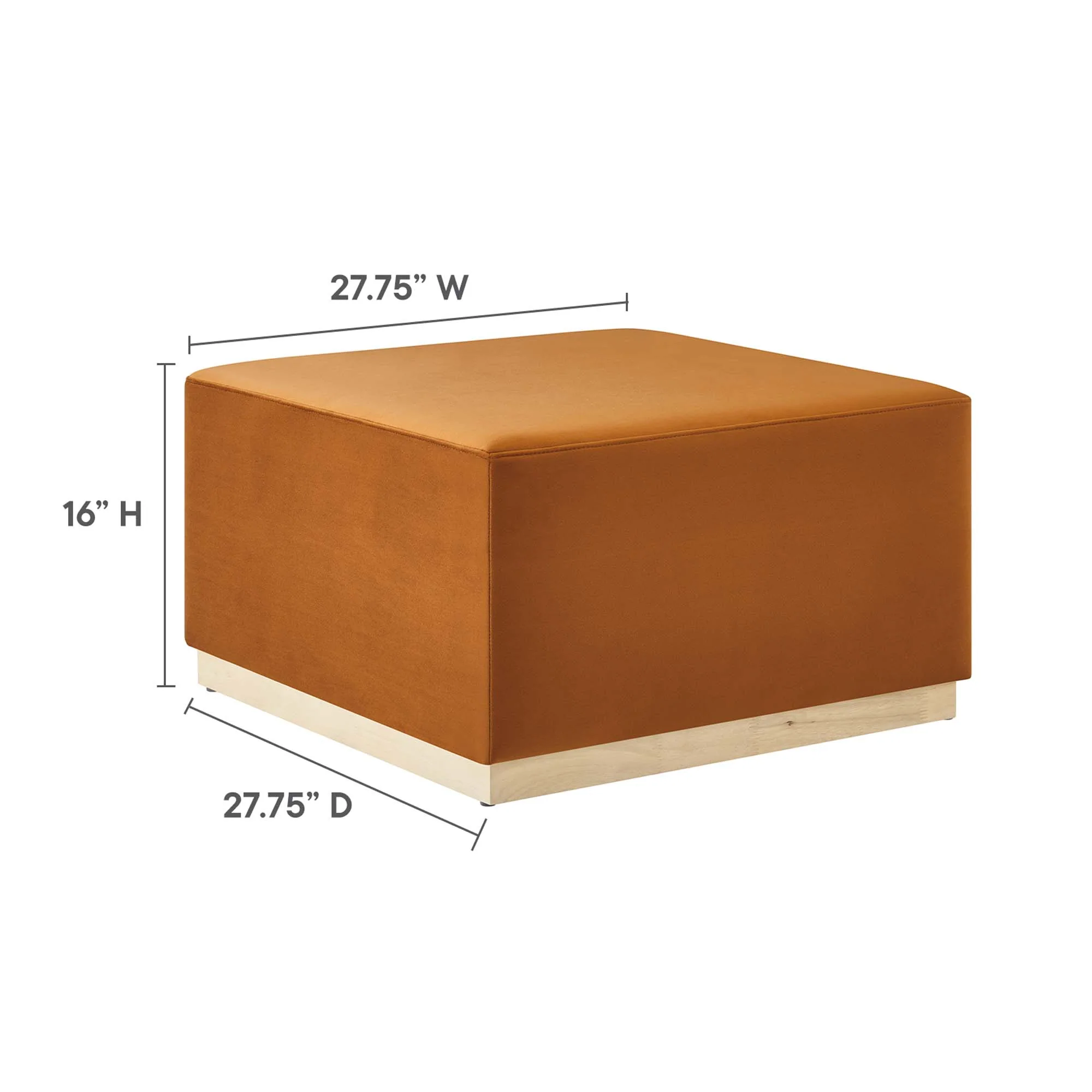 Tilden Large 28" Square Performance Velvet Upholstered Ottoman - Image 27