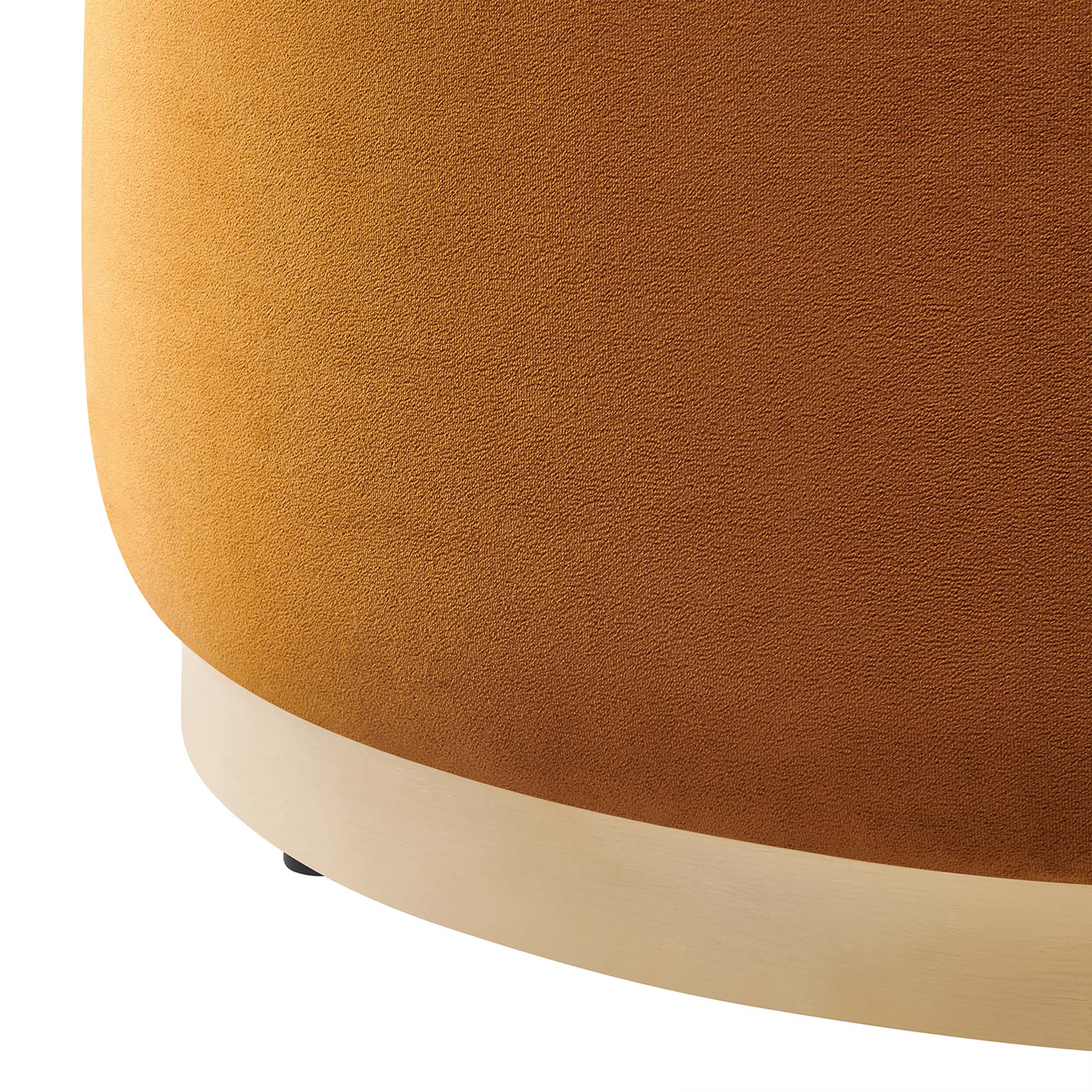 Tilden Large 29" Round Performance Velvet Upholstered Ottoman - Image 16