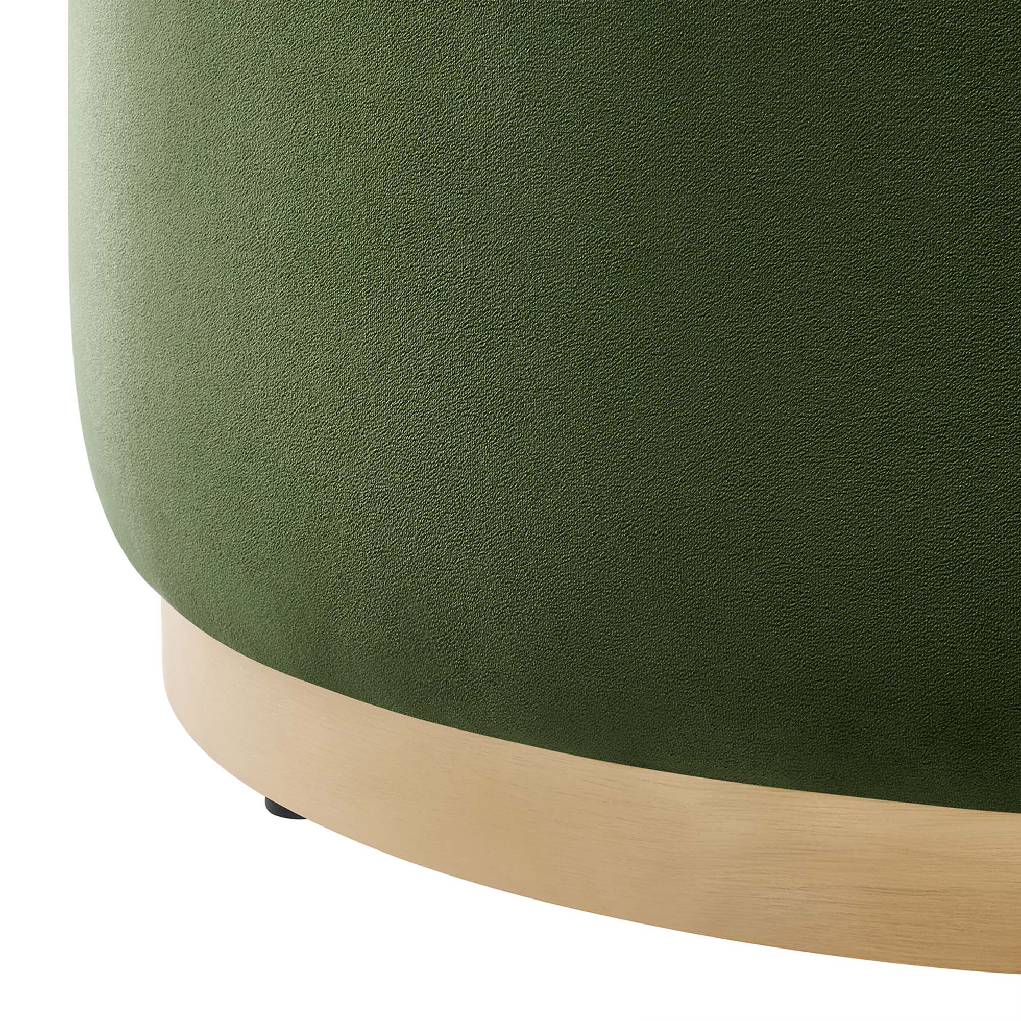 Tilden Large 29" Round Performance Velvet Upholstered Ottoman - Image 17