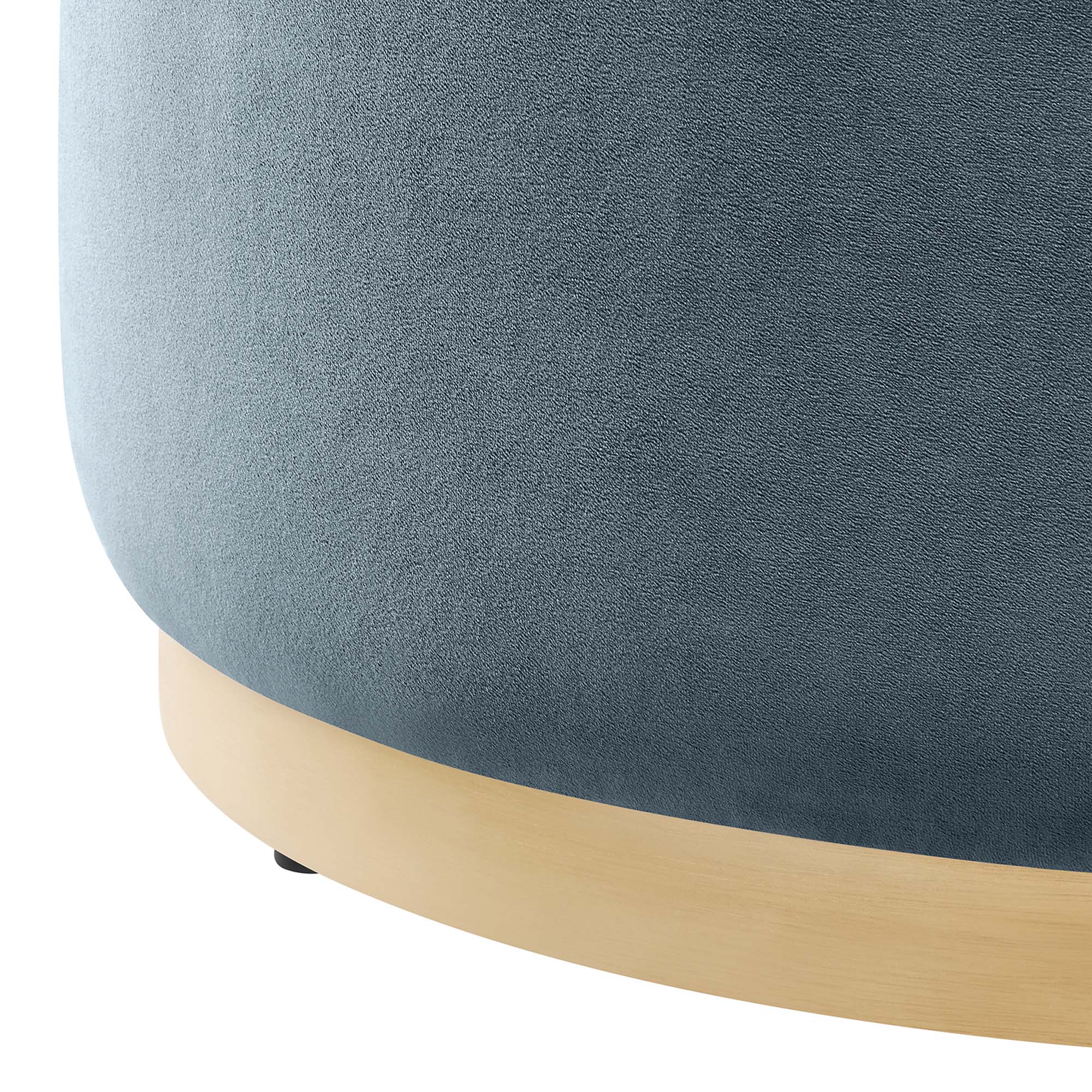Tilden Large 29" Round Performance Velvet Upholstered Ottoman - Image 18