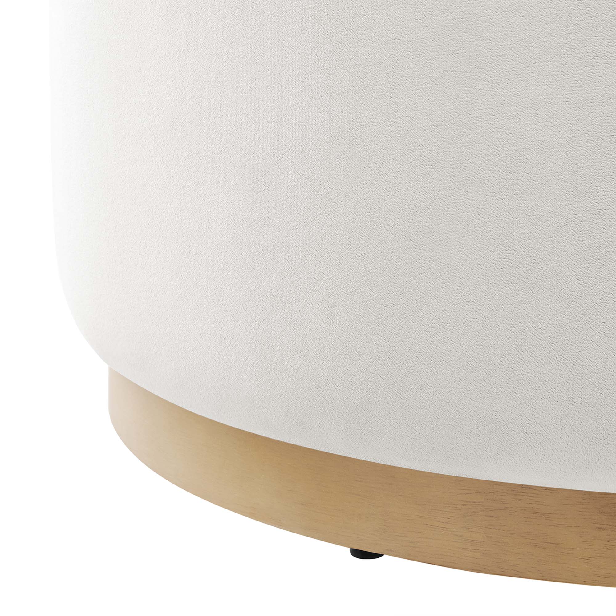 Tilden Large 29" Round Performance Velvet Upholstered Ottoman - Image 19
