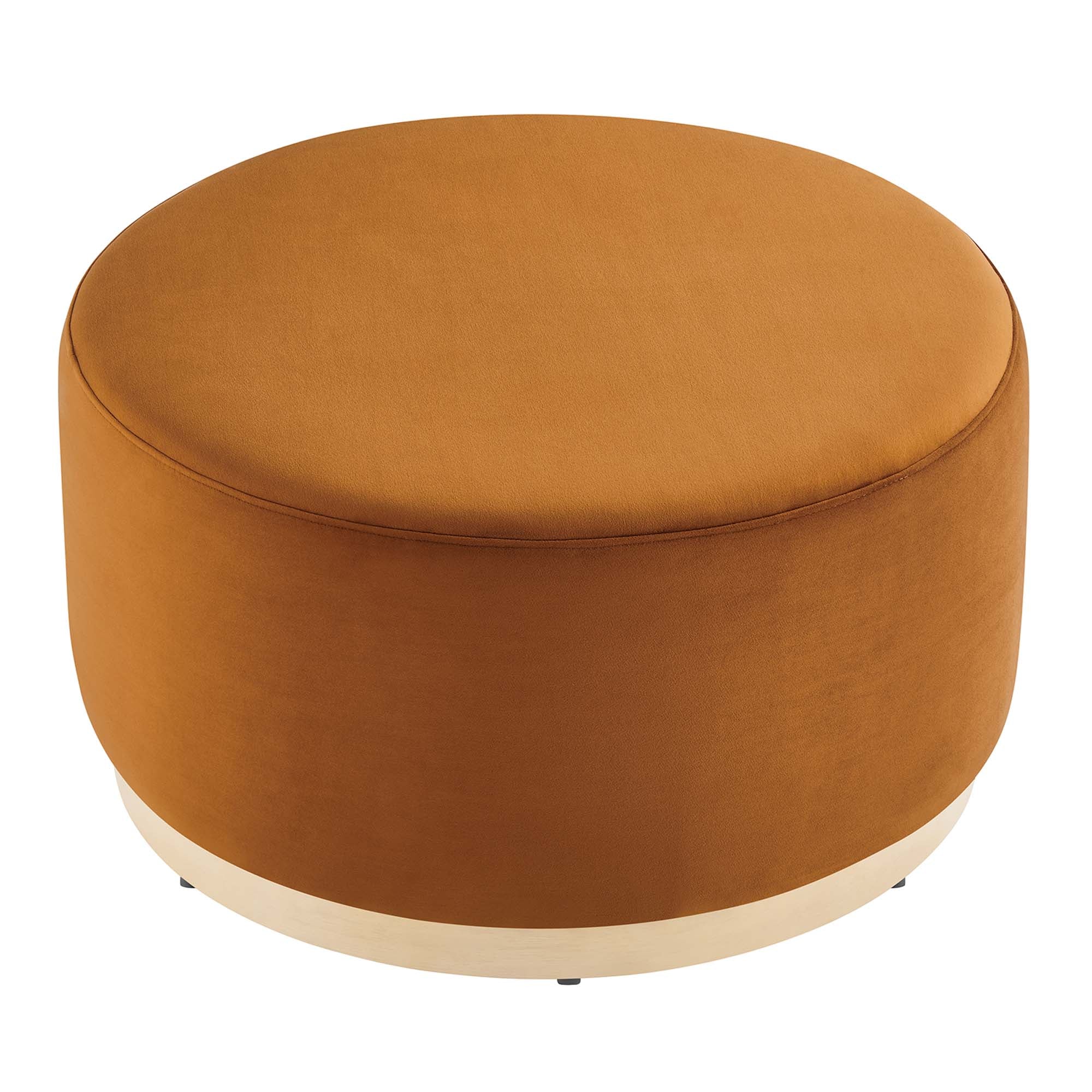 Tilden Large 29" Round Performance Velvet Upholstered Ottoman - Image 20