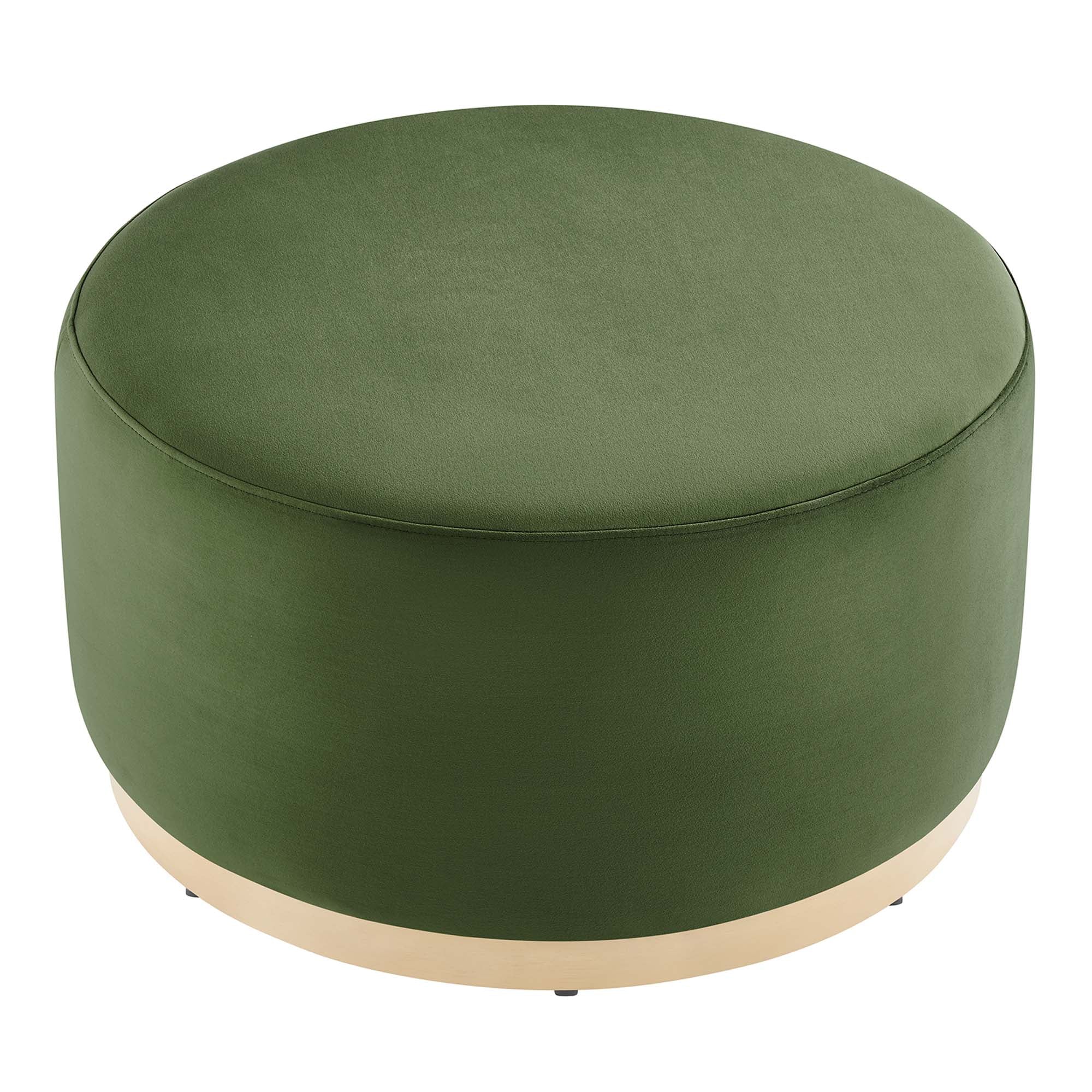 Tilden Large 29" Round Performance Velvet Upholstered Ottoman - Image 21