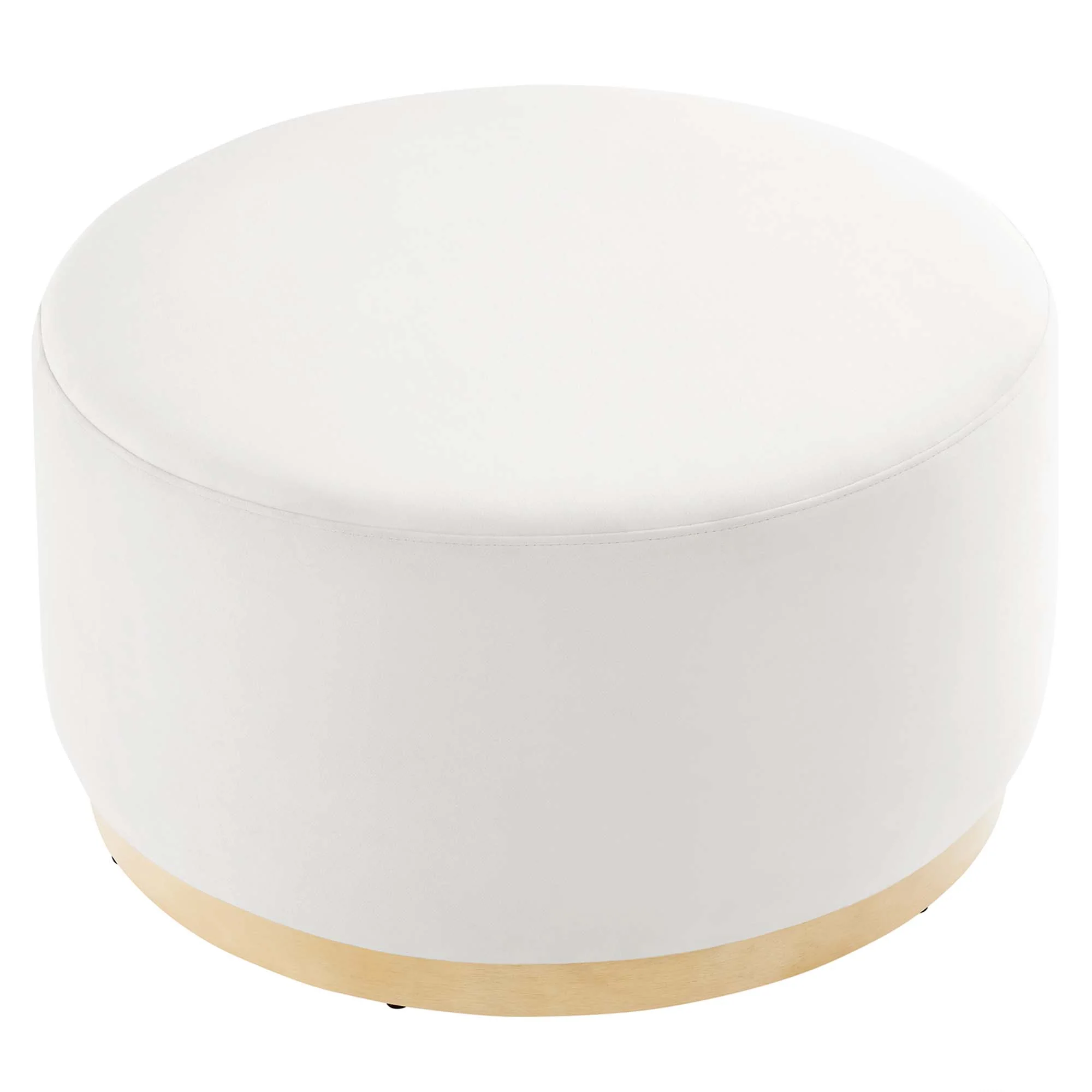 Tilden Large 29" Round Performance Velvet Upholstered Ottoman - Image 23