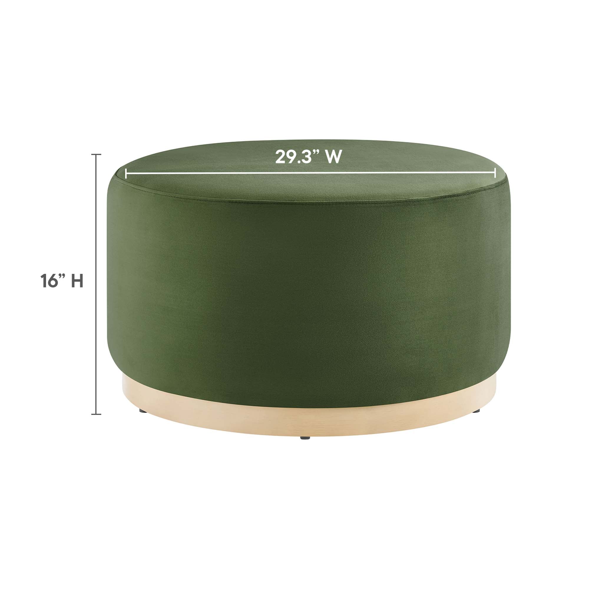Tilden Large 29" Round Performance Velvet Upholstered Ottoman - Image 25