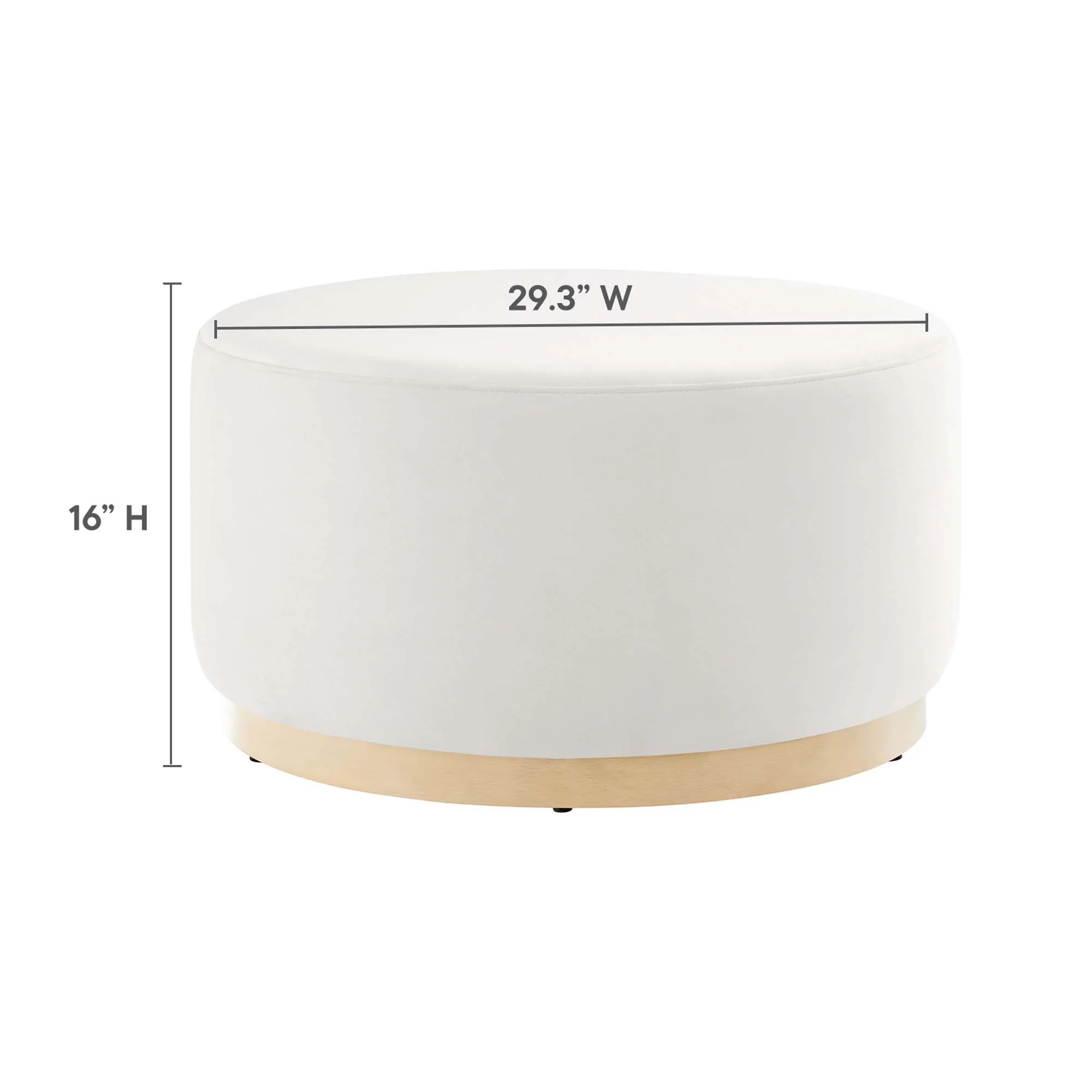 Tilden Large 29" Round Performance Velvet Upholstered Ottoman - Image 27
