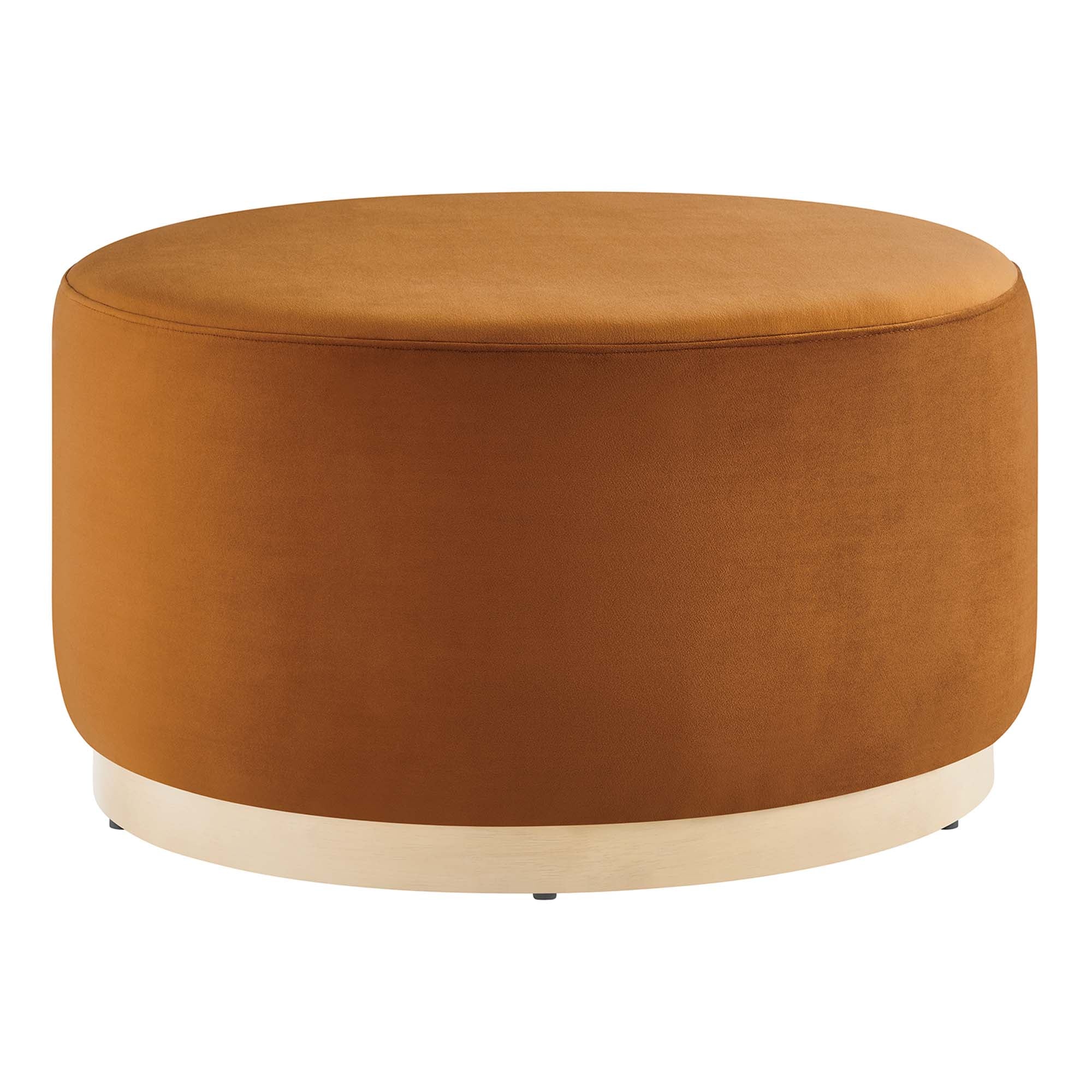 Tilden Large 29" Round Performance Velvet Upholstered Ottoman - Image 32