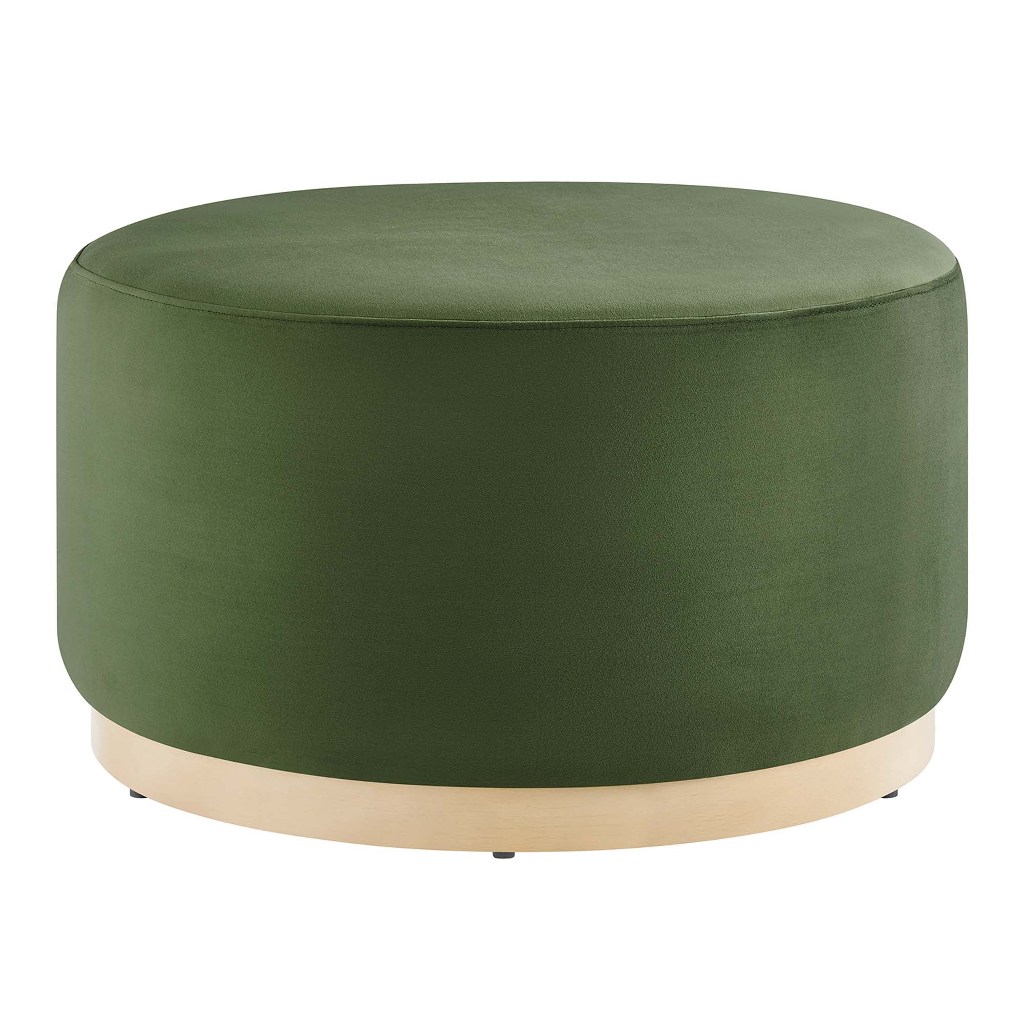 Tilden Large 29" Round Performance Velvet Upholstered Ottoman - Image 33
