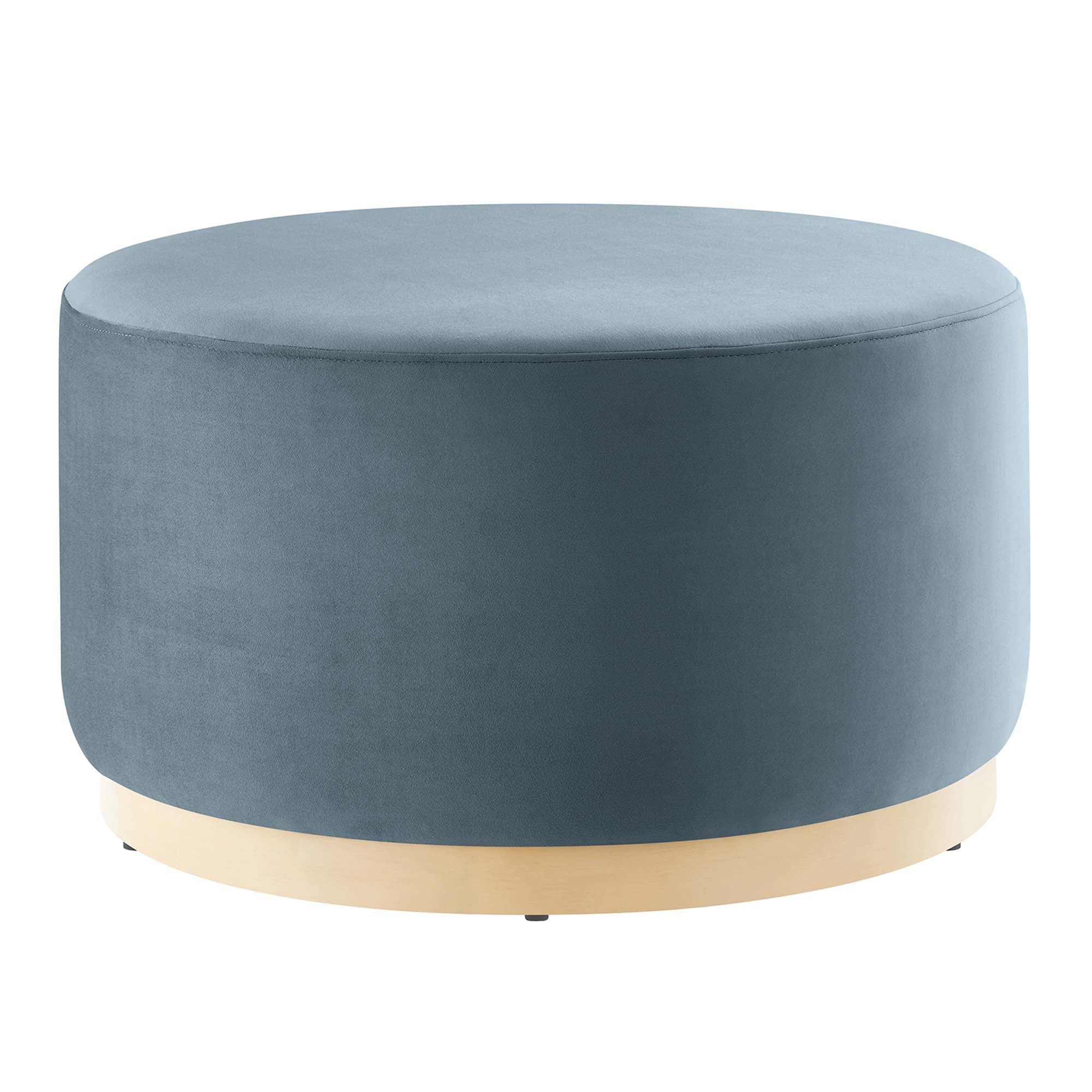 Tilden Large 29" Round Performance Velvet Upholstered Ottoman - Image 34