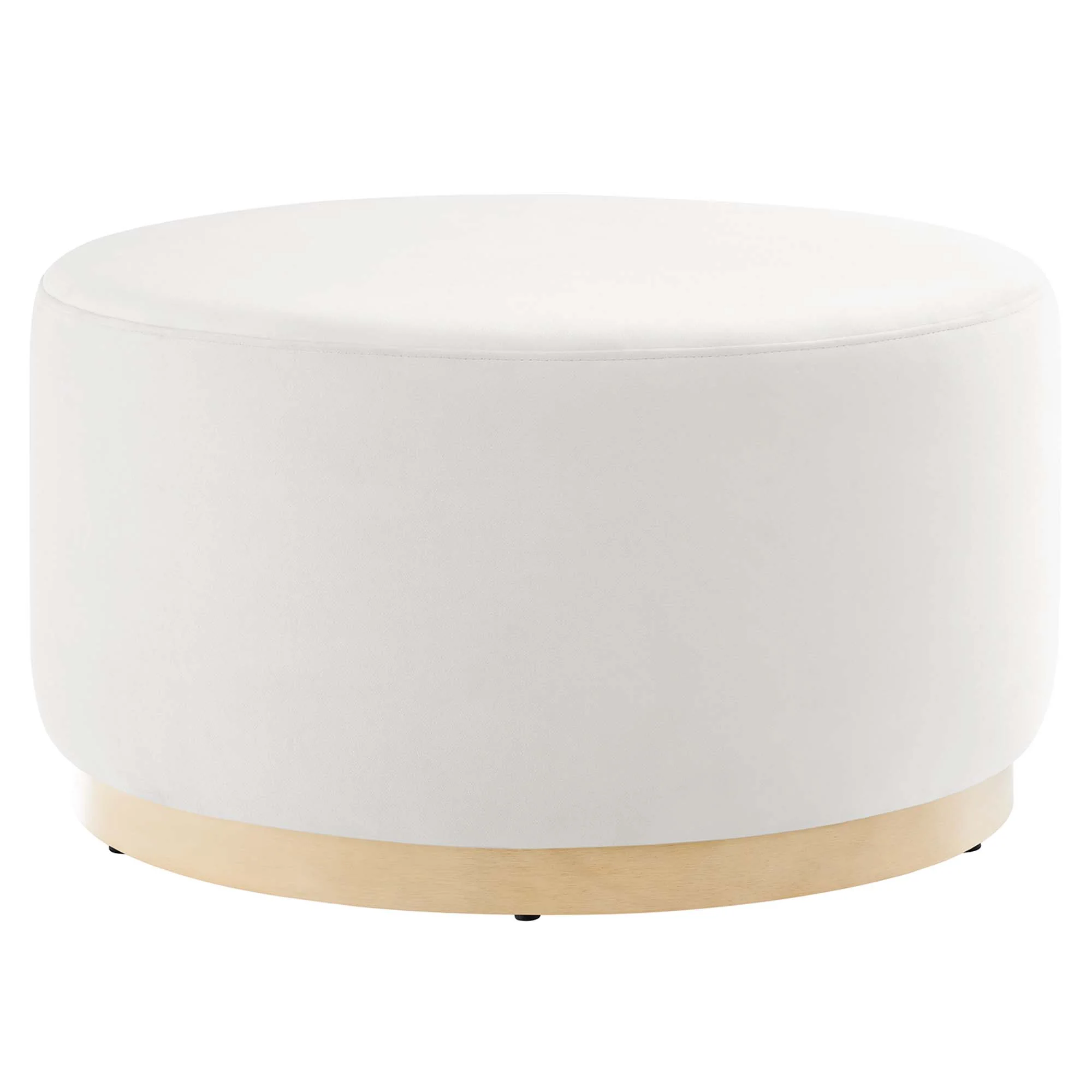 Tilden Large 29" Round Performance Velvet Upholstered Ottoman - Image 35