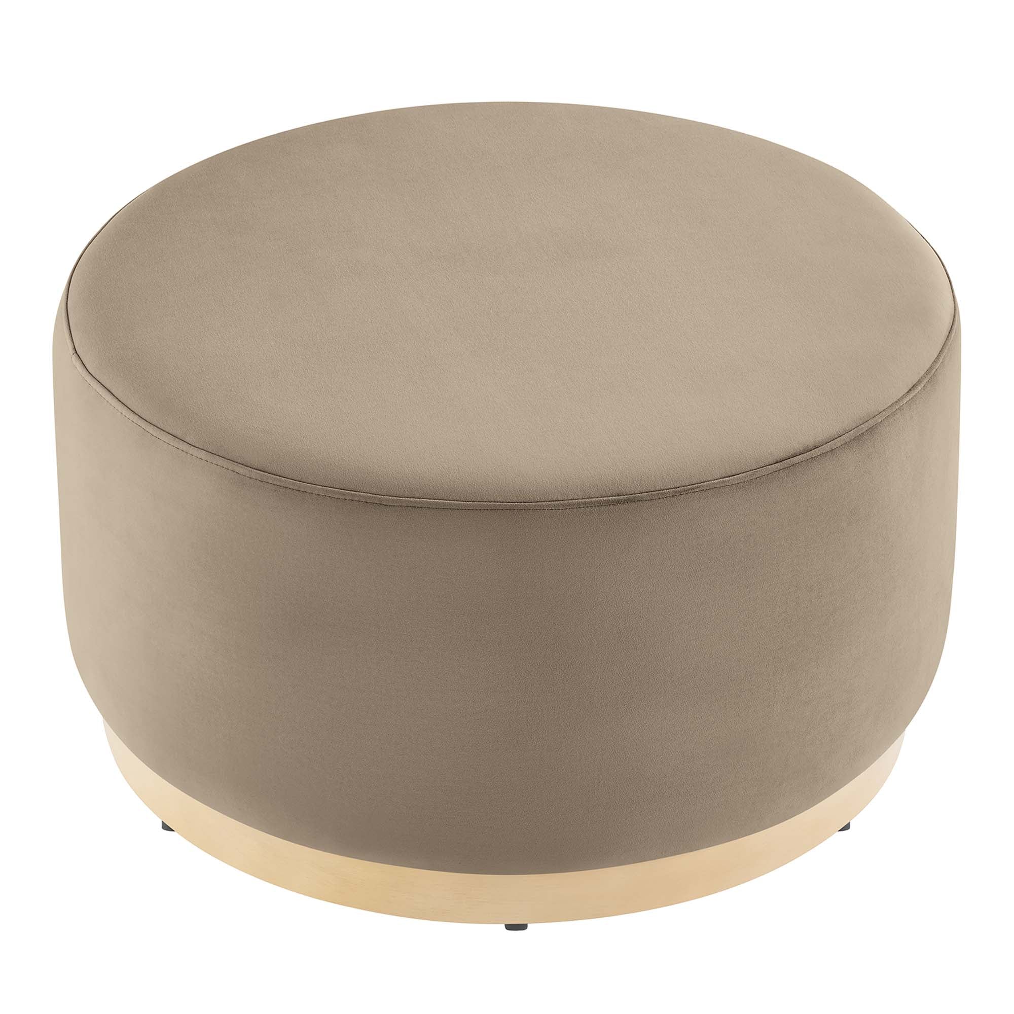 Tilden Large 29" Round Performance Velvet Upholstered Ottoman - Image 4