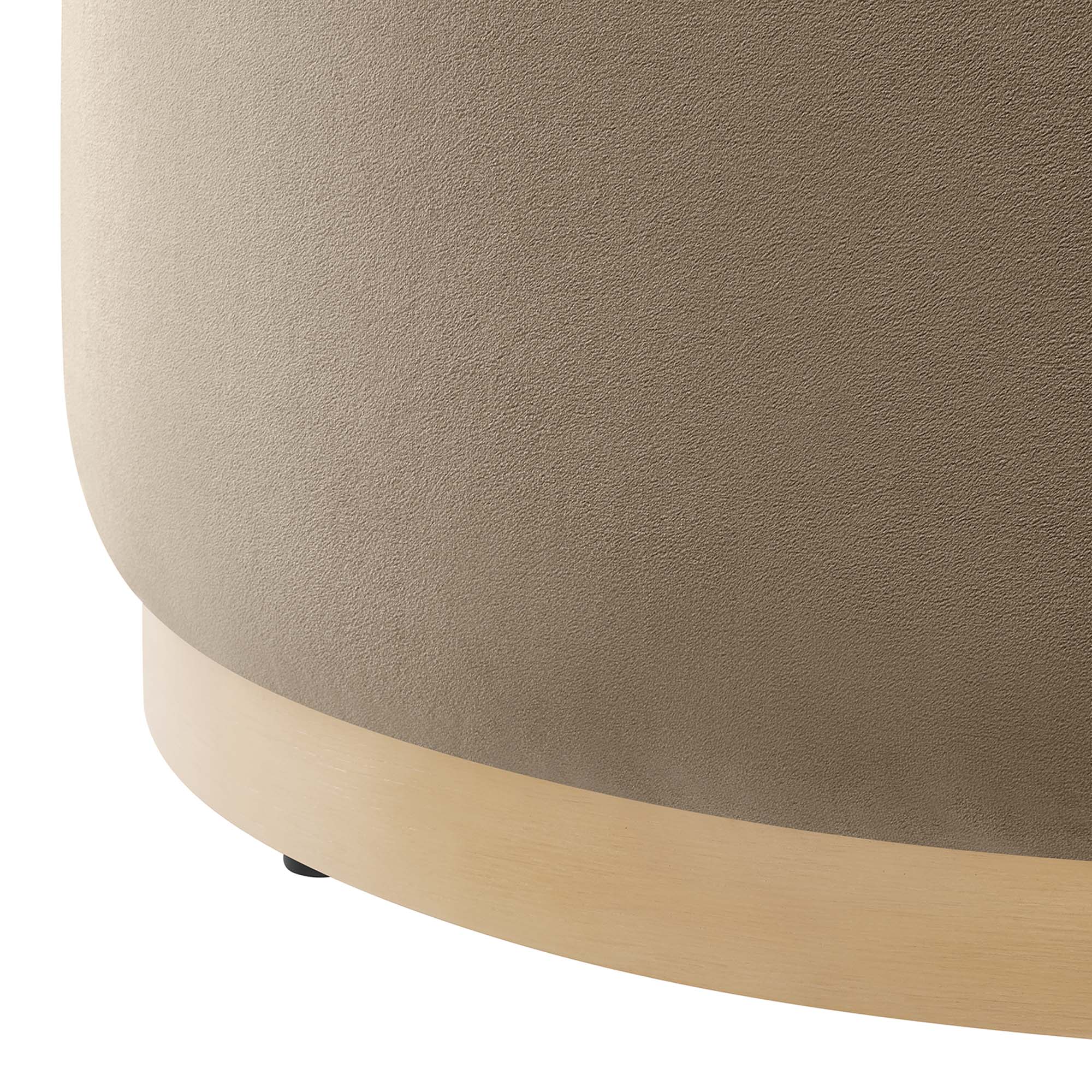 Tilden Large 29" Round Performance Velvet Upholstered Ottoman - Image 5
