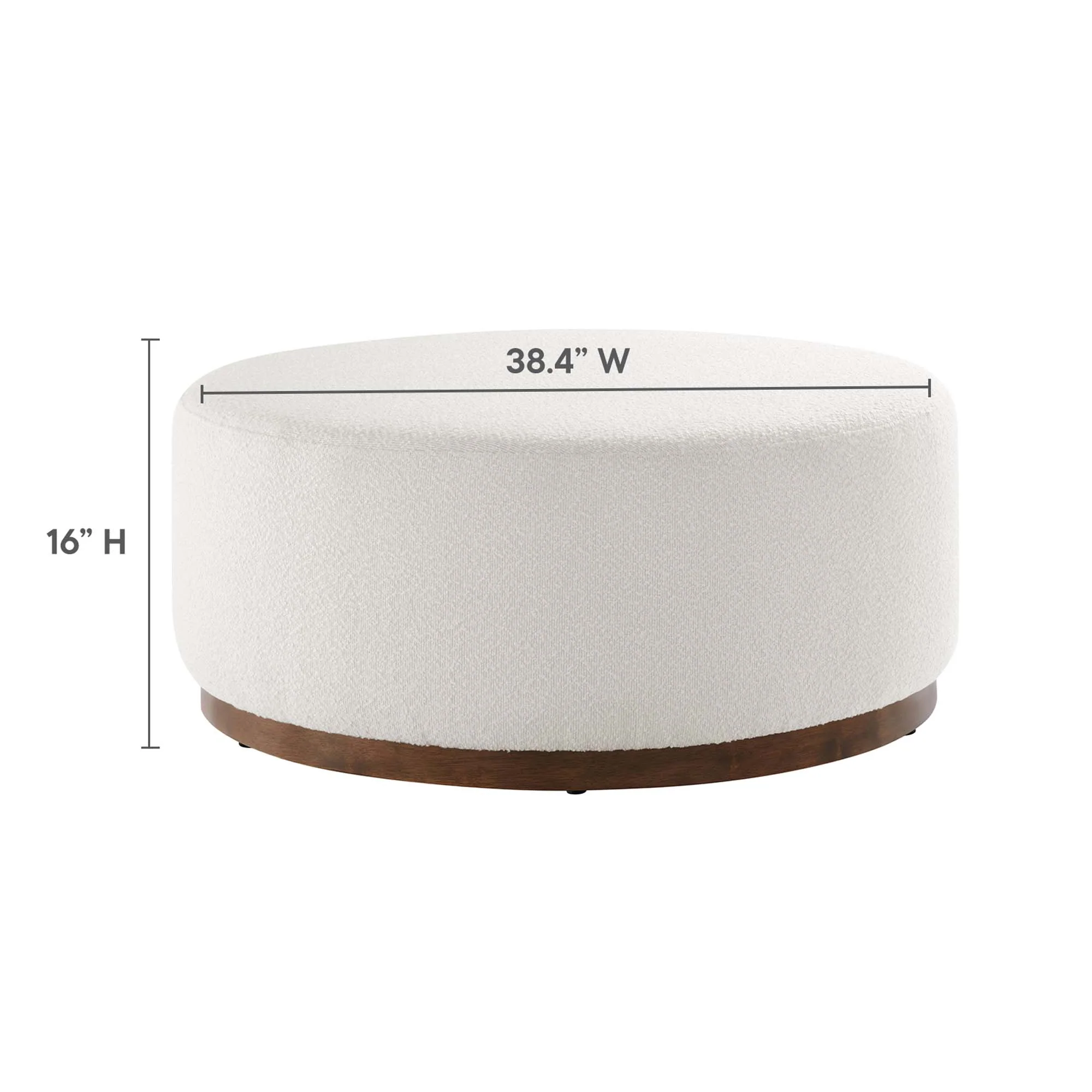 Tilden Large 38" Round Boucle Upholstered Ottoman by Modway - Image 3