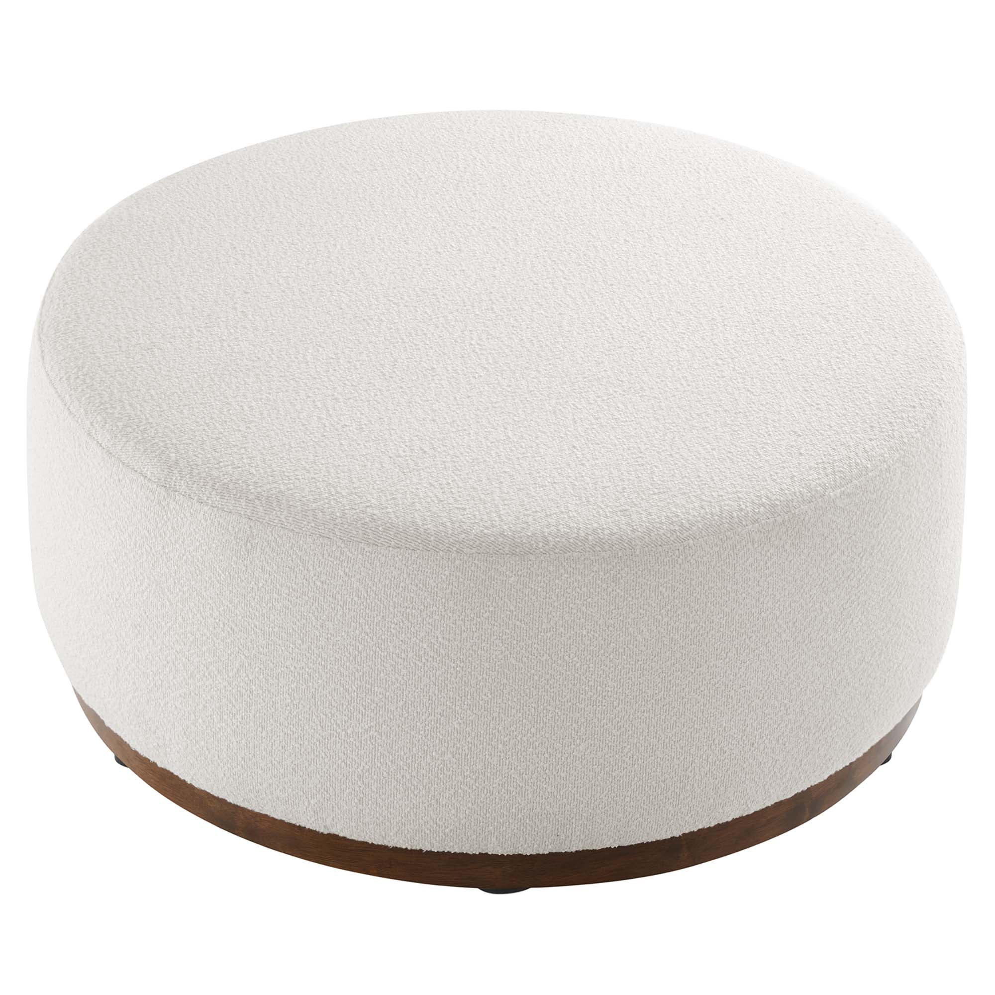 Tilden Large 38" Round Boucle Upholstered Ottoman by Modway - Image 4