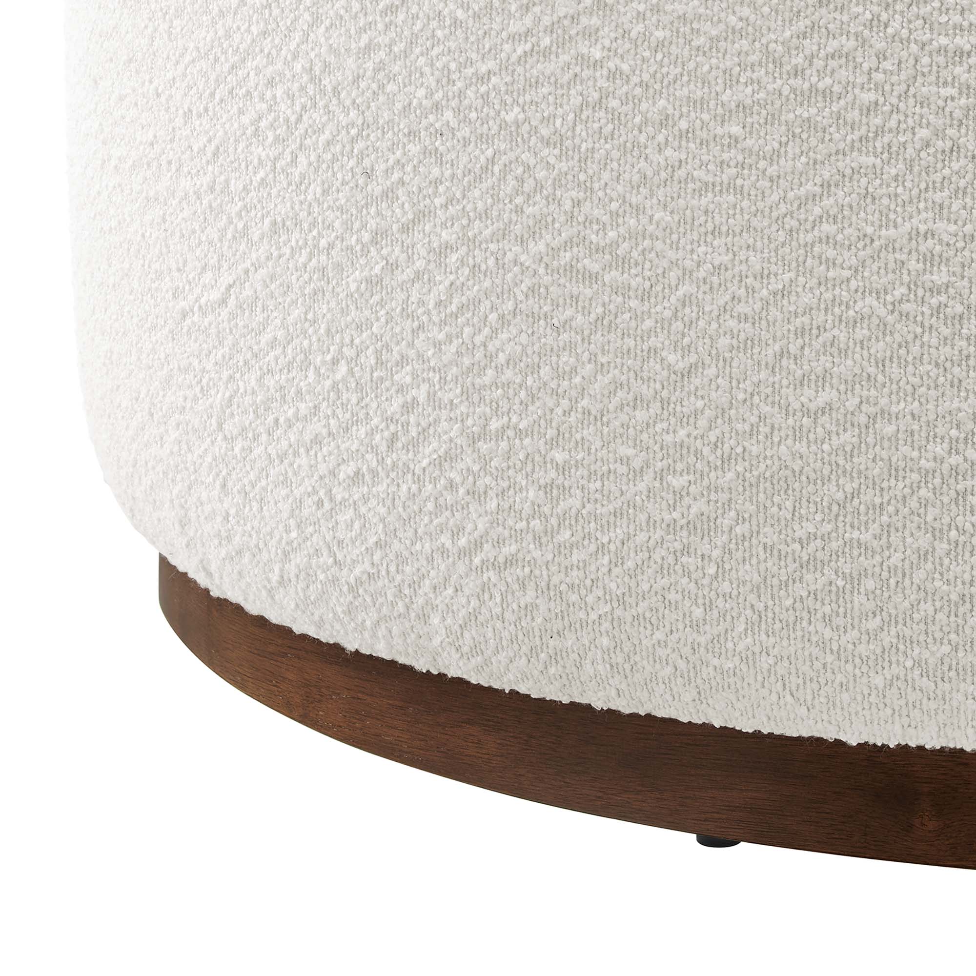 Tilden Large 38" Round Boucle Upholstered Ottoman by Modway - Image 5