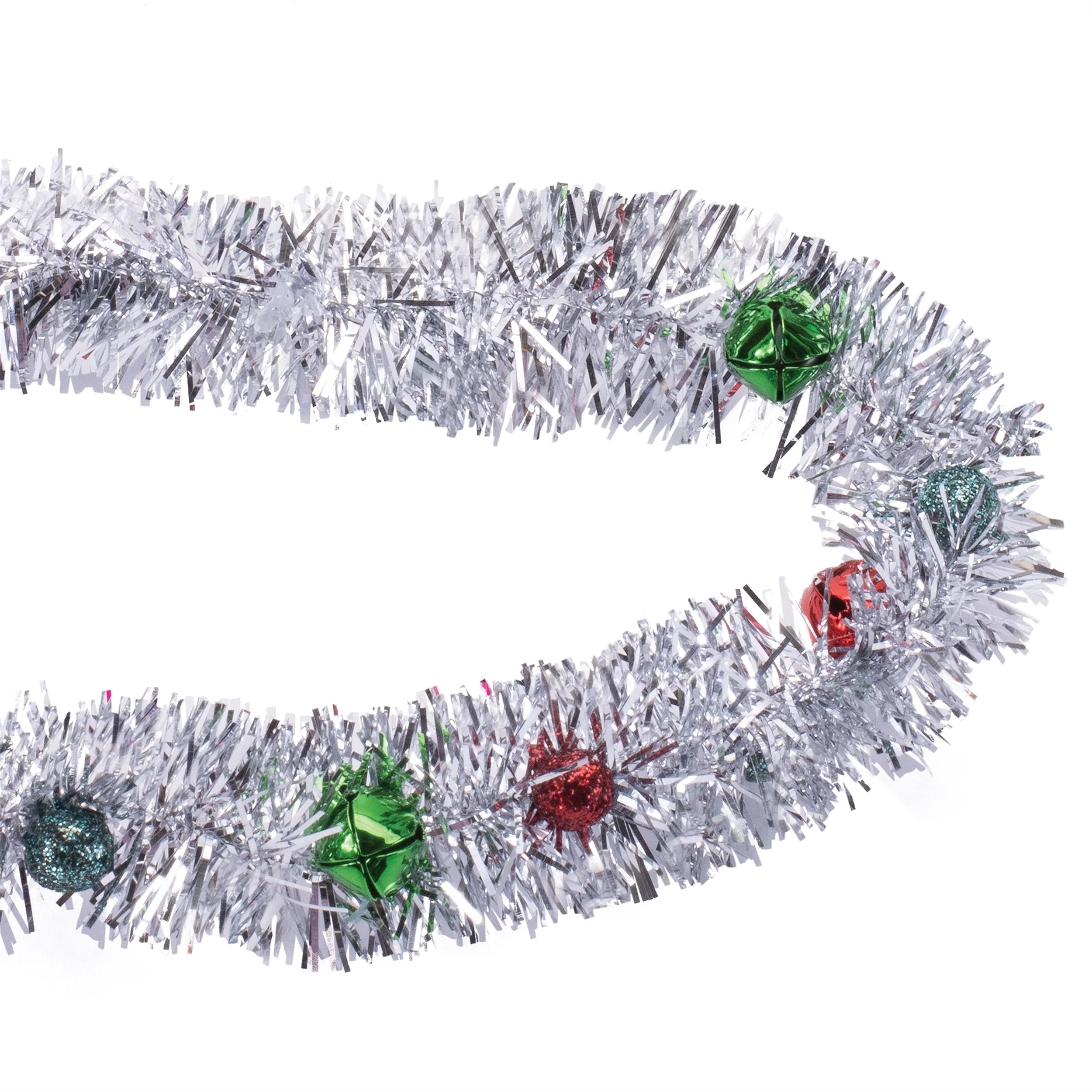 Tinsel Sleigh Bell Ornament Garland (Set of 2) - Image 2