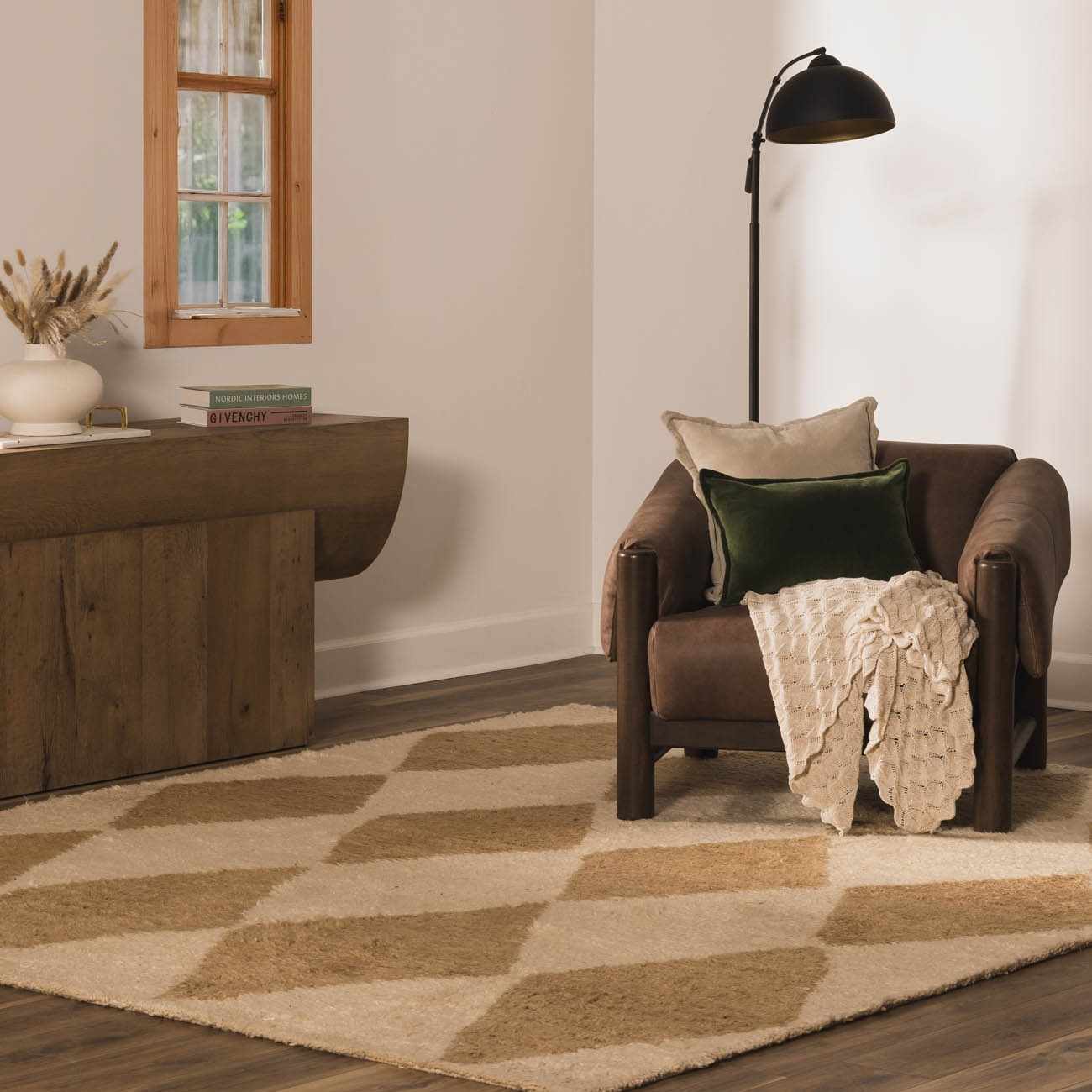 Tivka Diamond Checkered Wool Rug - Image 11