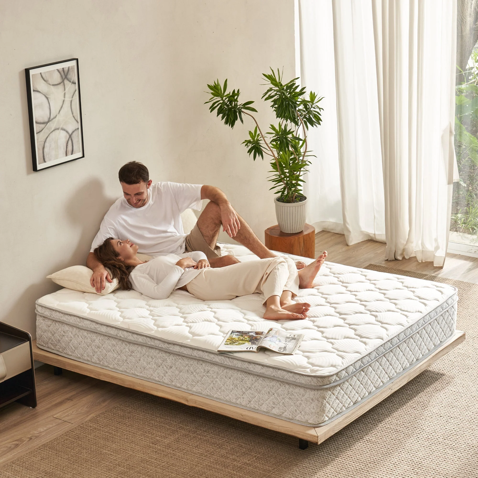 TM Home 12 Inch Hybrid Cooling Memory Foam Mattress - Image 2
