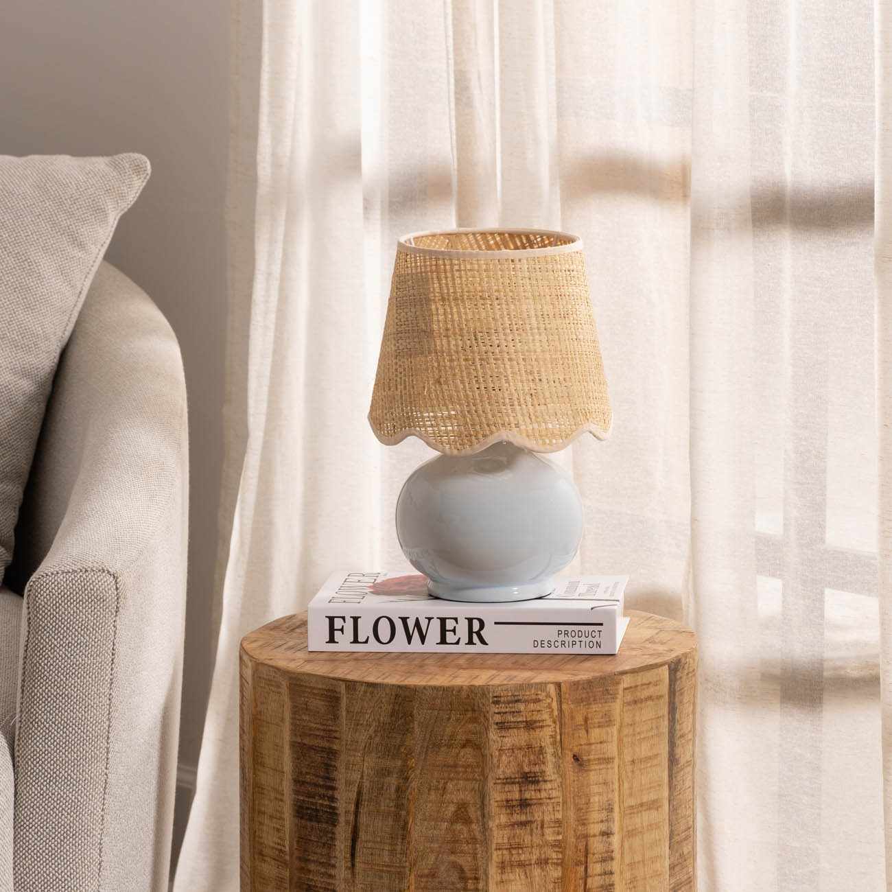 Tocae Blue Solid Ceramic Table Lamp - Image 3