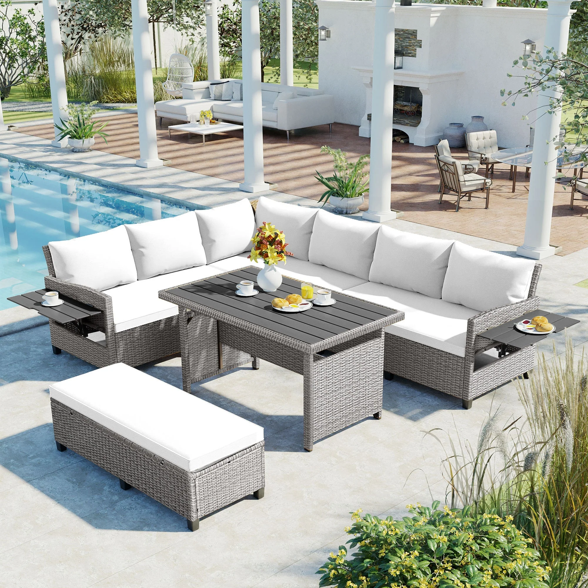 Tomax 5-Piece Outdoor Patio Rattan Sofa Set - Image 2