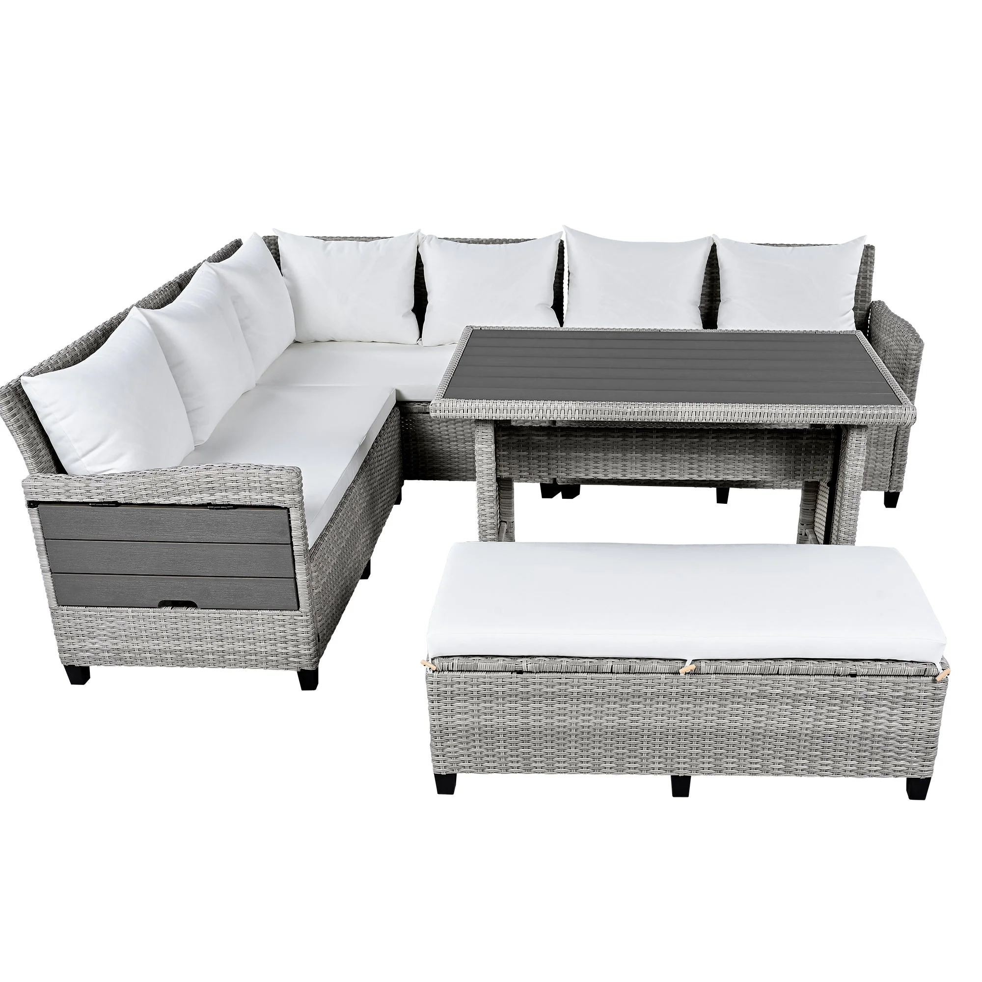 Tomax 5-Piece Outdoor Patio Rattan Sofa Set - Image 7