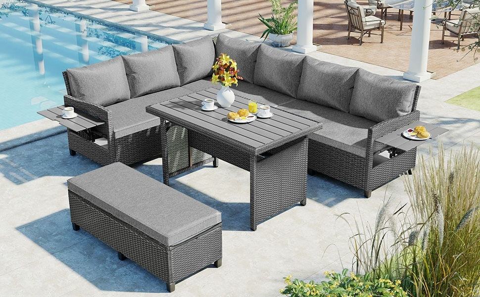 TOMAX 5-Piece Outdoor Patio Rattan Sofa Set - Image 21