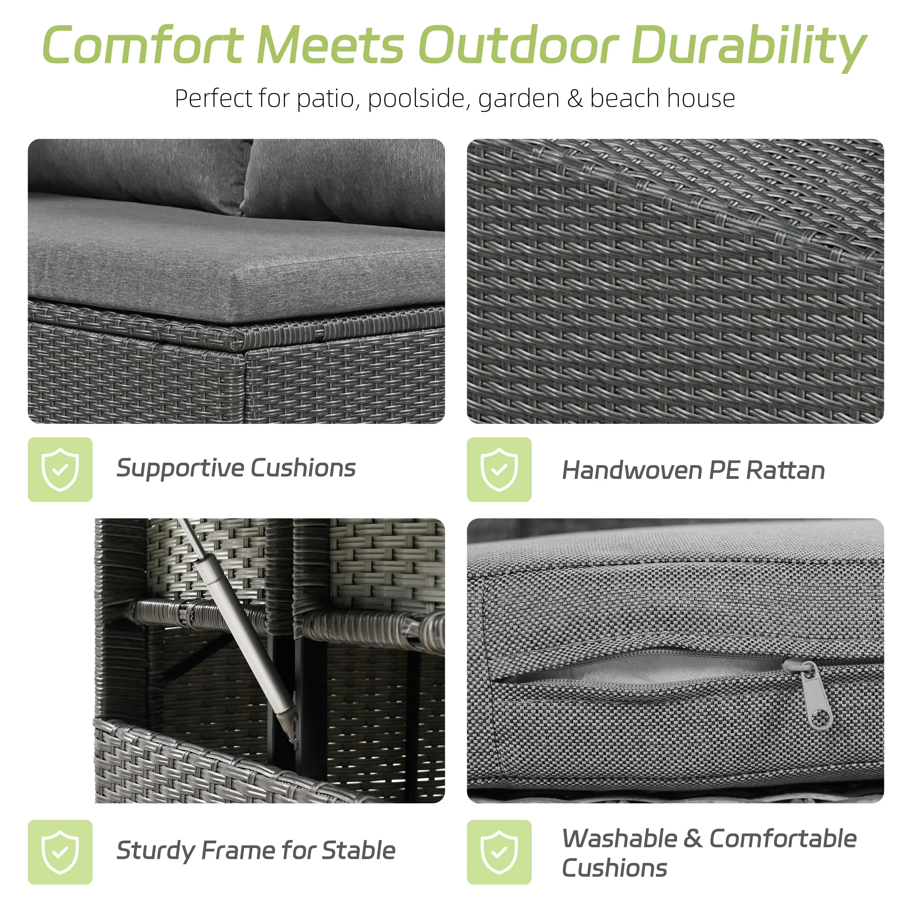 TOMAX 5-Piece Outdoor Patio Rattan Sofa Set - Image 4