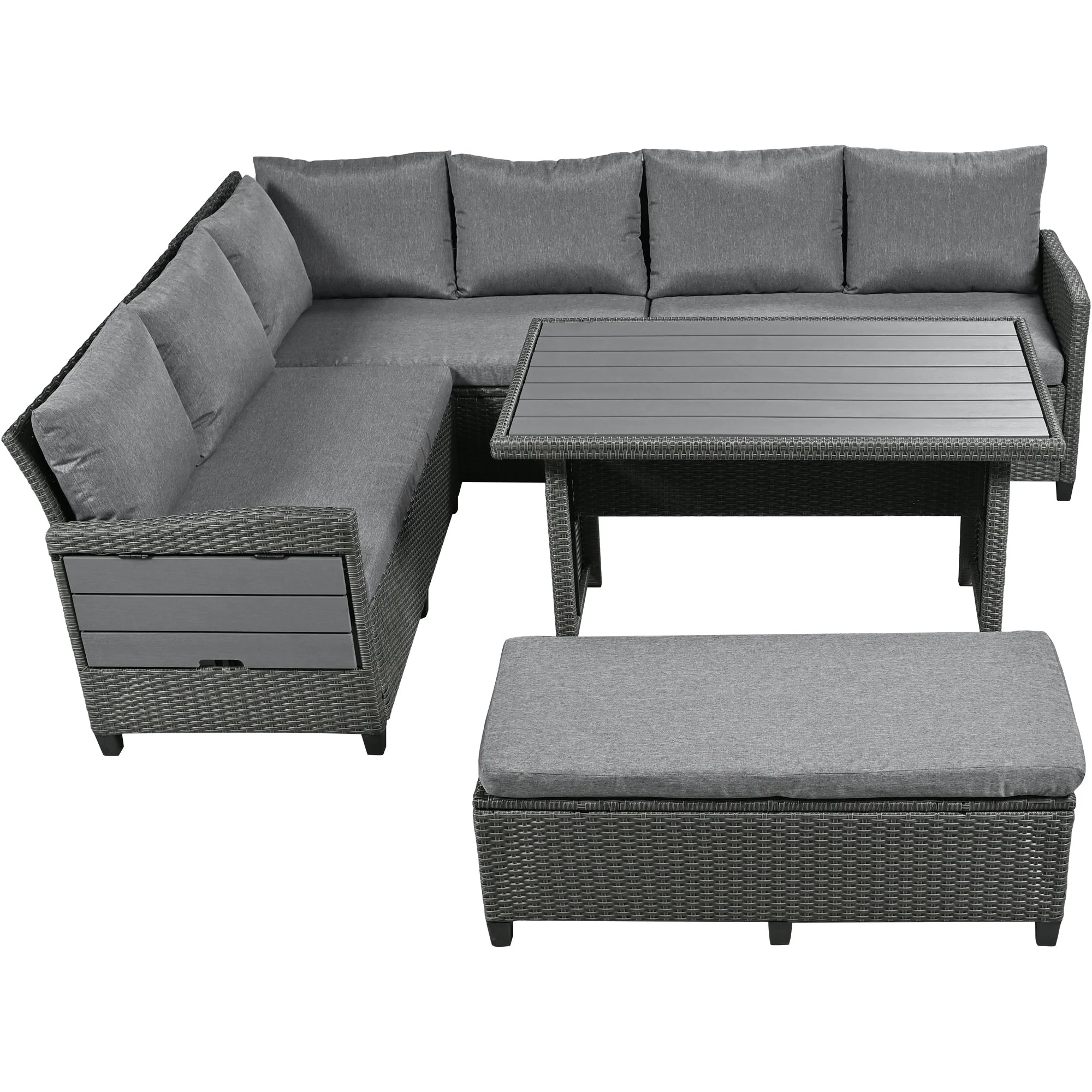 TOMAX 5-Piece Outdoor Patio Rattan Sofa Set - Image 7