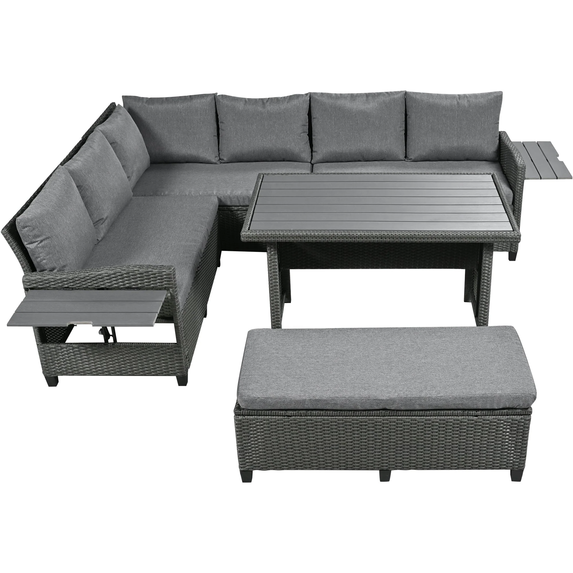 TOMAX 5-Piece Outdoor Patio Rattan Sofa Set - Image 8