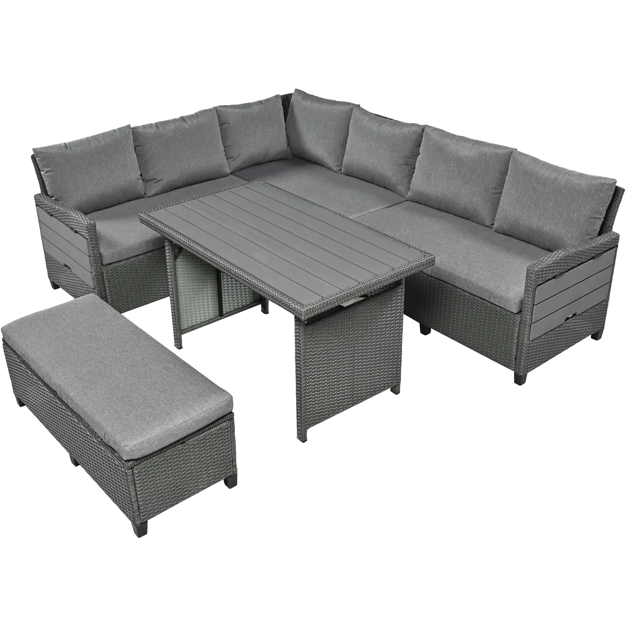 TOMAX 5-Piece Outdoor Patio Rattan Sofa Set - Image 9