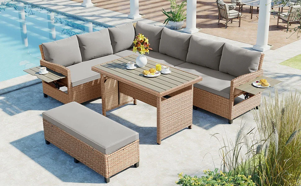 TOMAX 5-Piece Outdoor Patio Rattan Sofa Set - Image 24