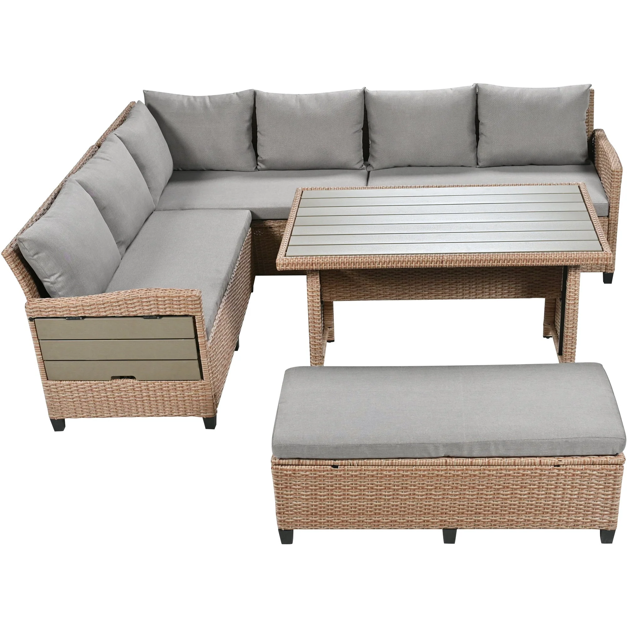 TOMAX 5-Piece Outdoor Patio Rattan Sofa Set - Image 7