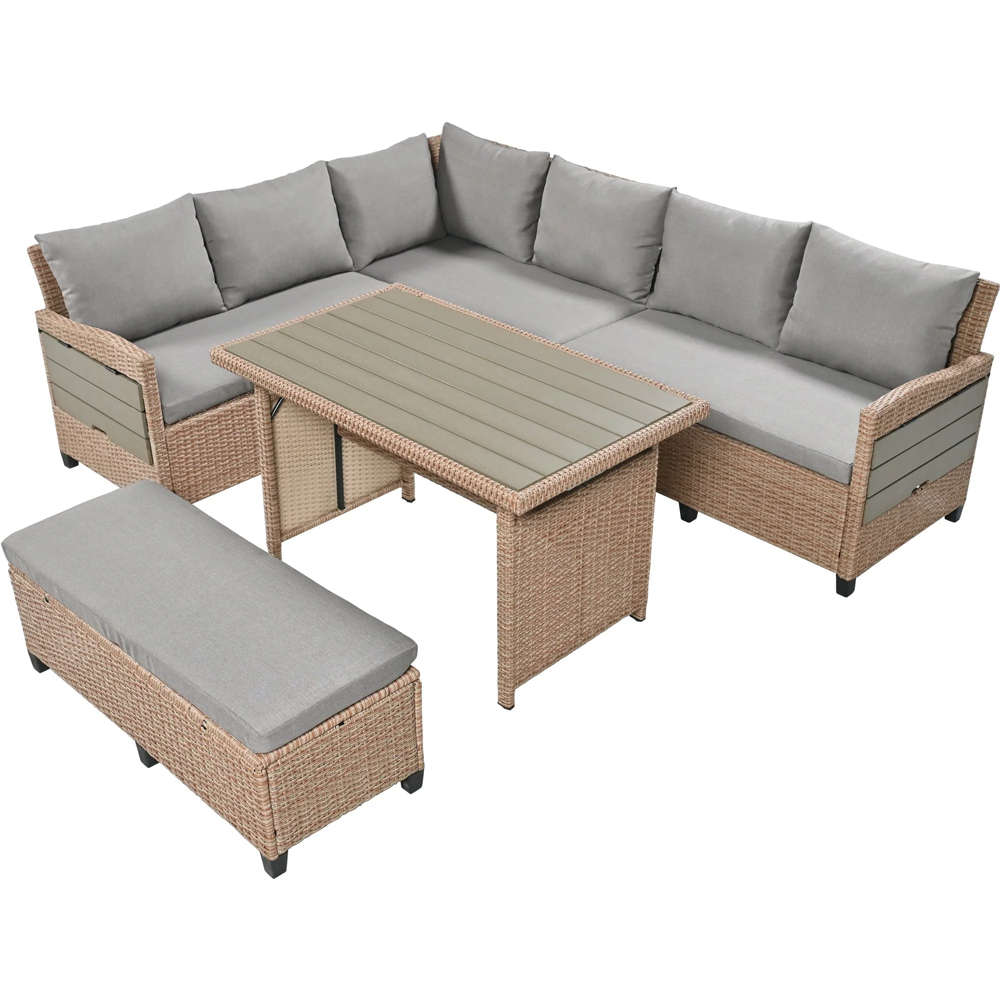 TOMAX 5-Piece Outdoor Patio Rattan Sofa Set - Image 8