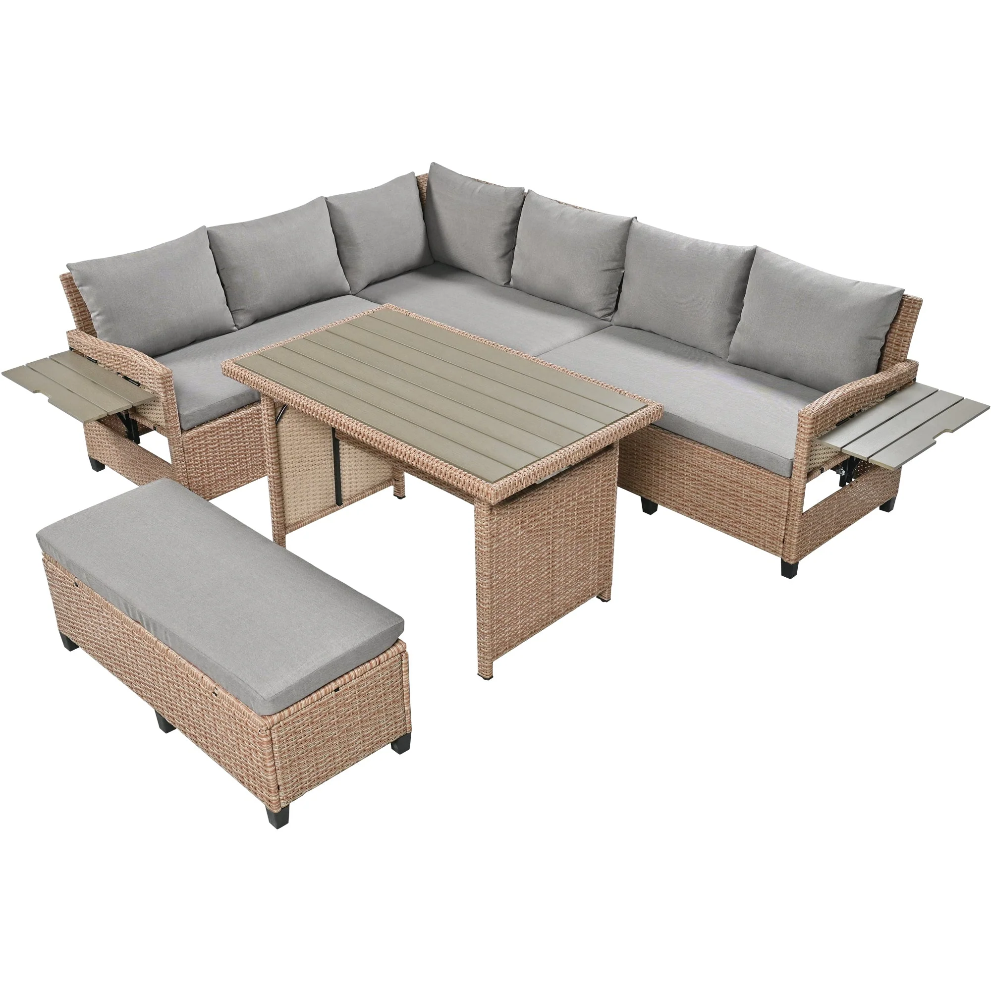 TOMAX 5-Piece Outdoor Patio Rattan Sofa Set - Image 9